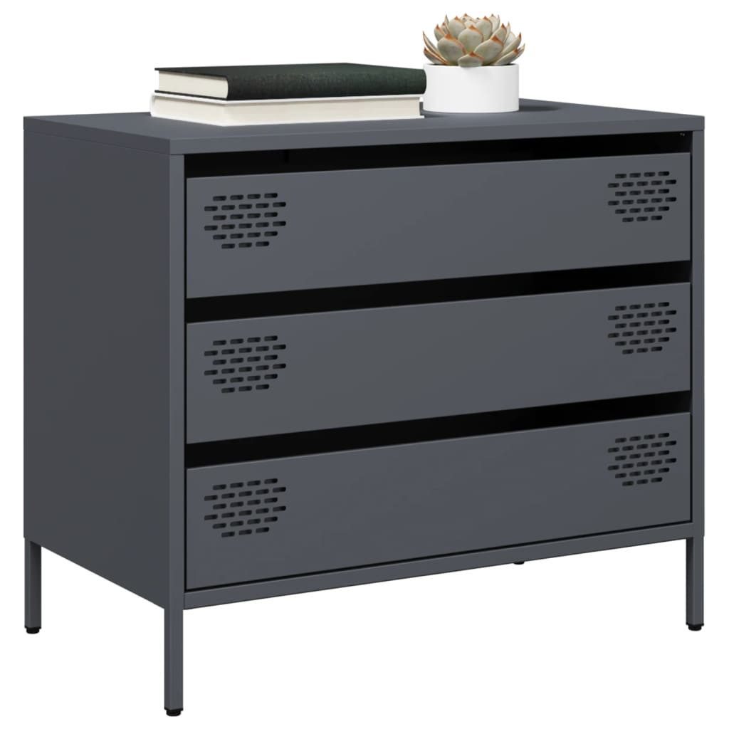vidaXL Sideboard Sideboard Anthrazit 68x39x58,5 cm Kaltgewalzter Stahl (1 St)