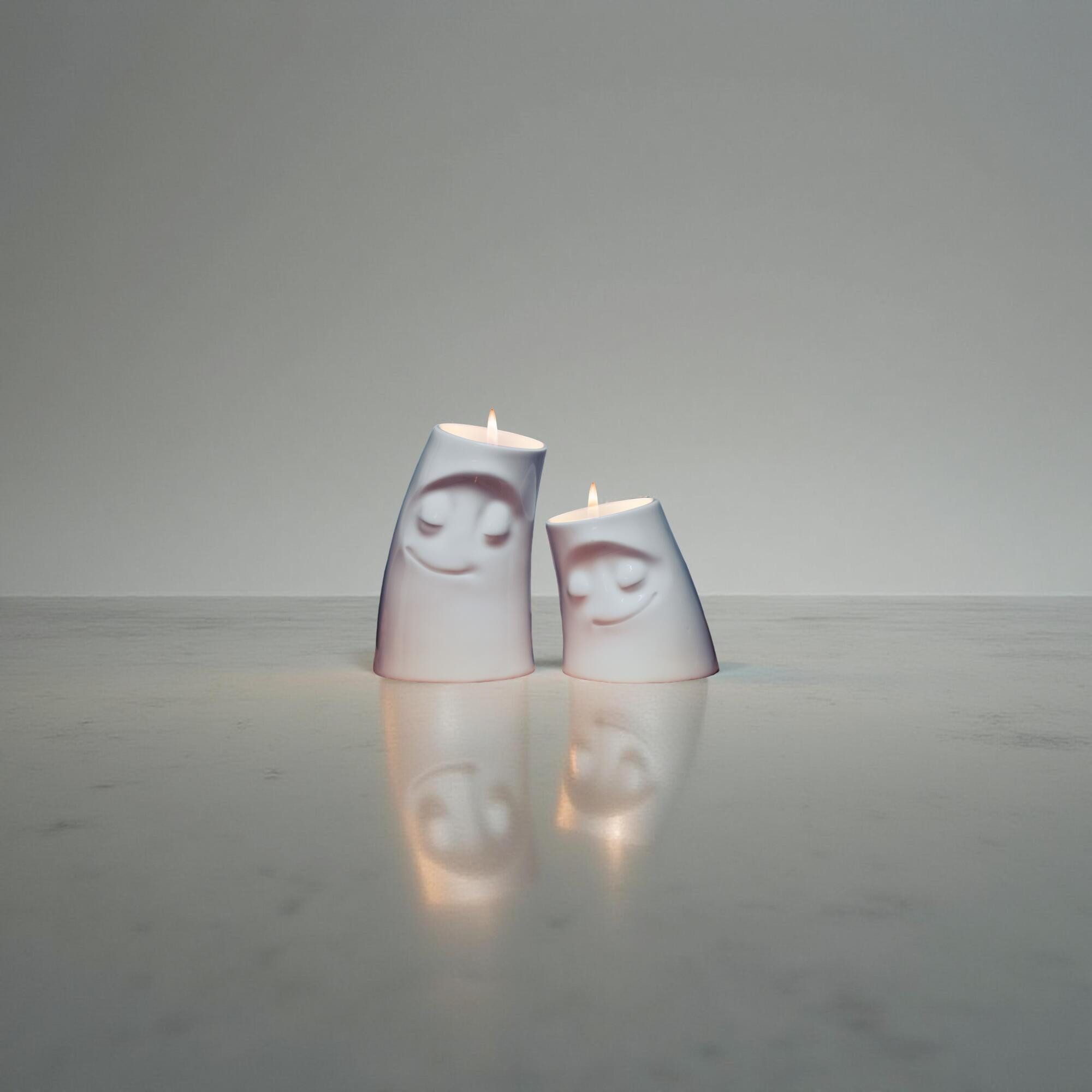 FIFTYEIGHT PRODUCTS Teelichthalter Kerzenschmusie Set 2-tlg. weiß, Motive V günstig online kaufen