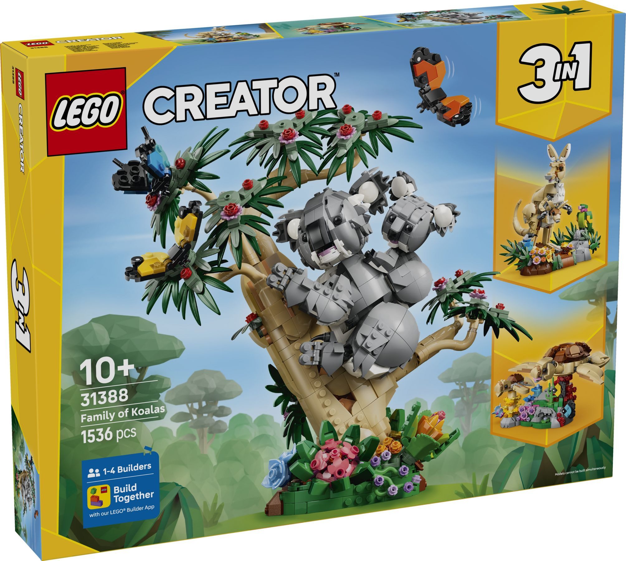 LEGO® Creator 31388 Wilde Tiere: Koala-Familie Konstruktionsspielsteine, (Set, 1536 Teile)