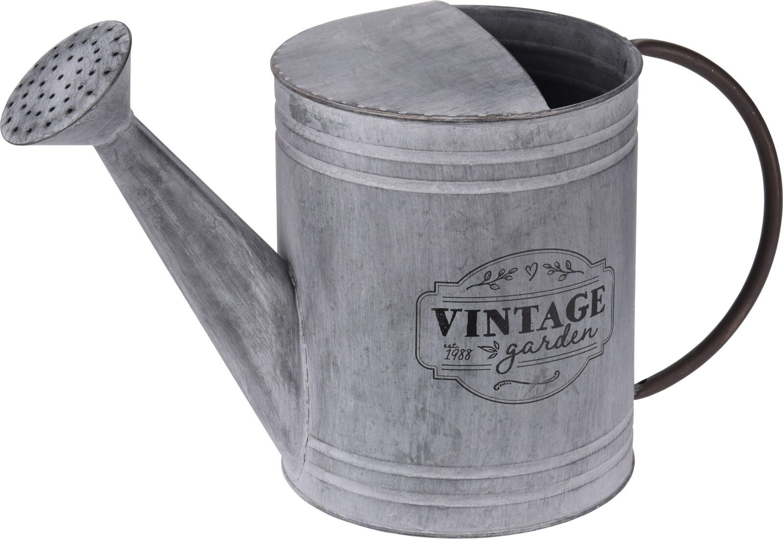 Koopman Gießkanne Zinkkanne Metallkanne Dekokanne Wasserkanne Vintage 41x18x25cm (1-tlg), Retro-Design, Dekoobjekt, Metall, Zinkbeschichtet, Grau