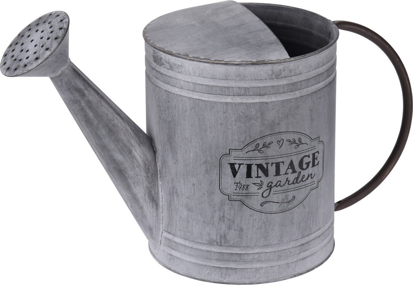 Koopman Gießkanne Dekokanne Wasserkanne 41x18x25cm NUR DEKORATION (Stück, 1-tlg., Packung), Retro-Design, Dekoobjekt, Metall, Zinkbeschichtet, Grau