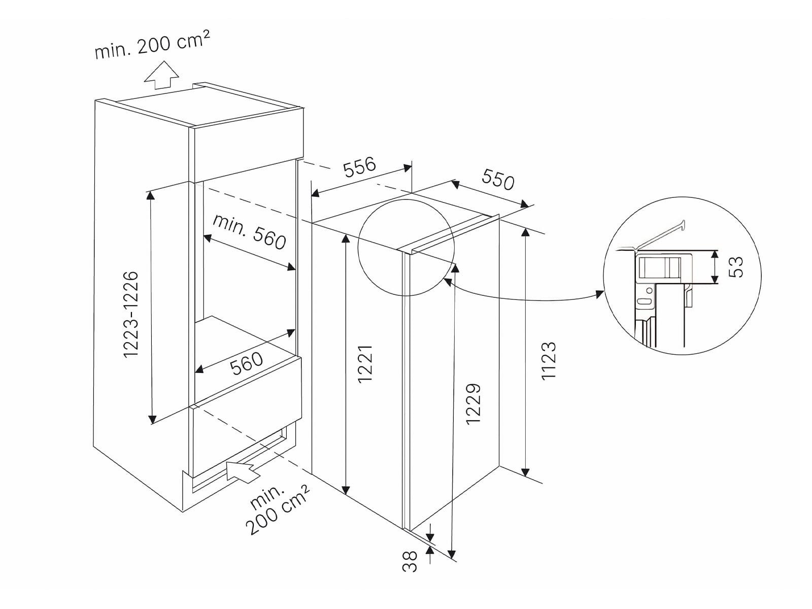 Küppersbusch Einbaukühlschrank FK4550.0i, 0.0 cm hoch, integrierbar