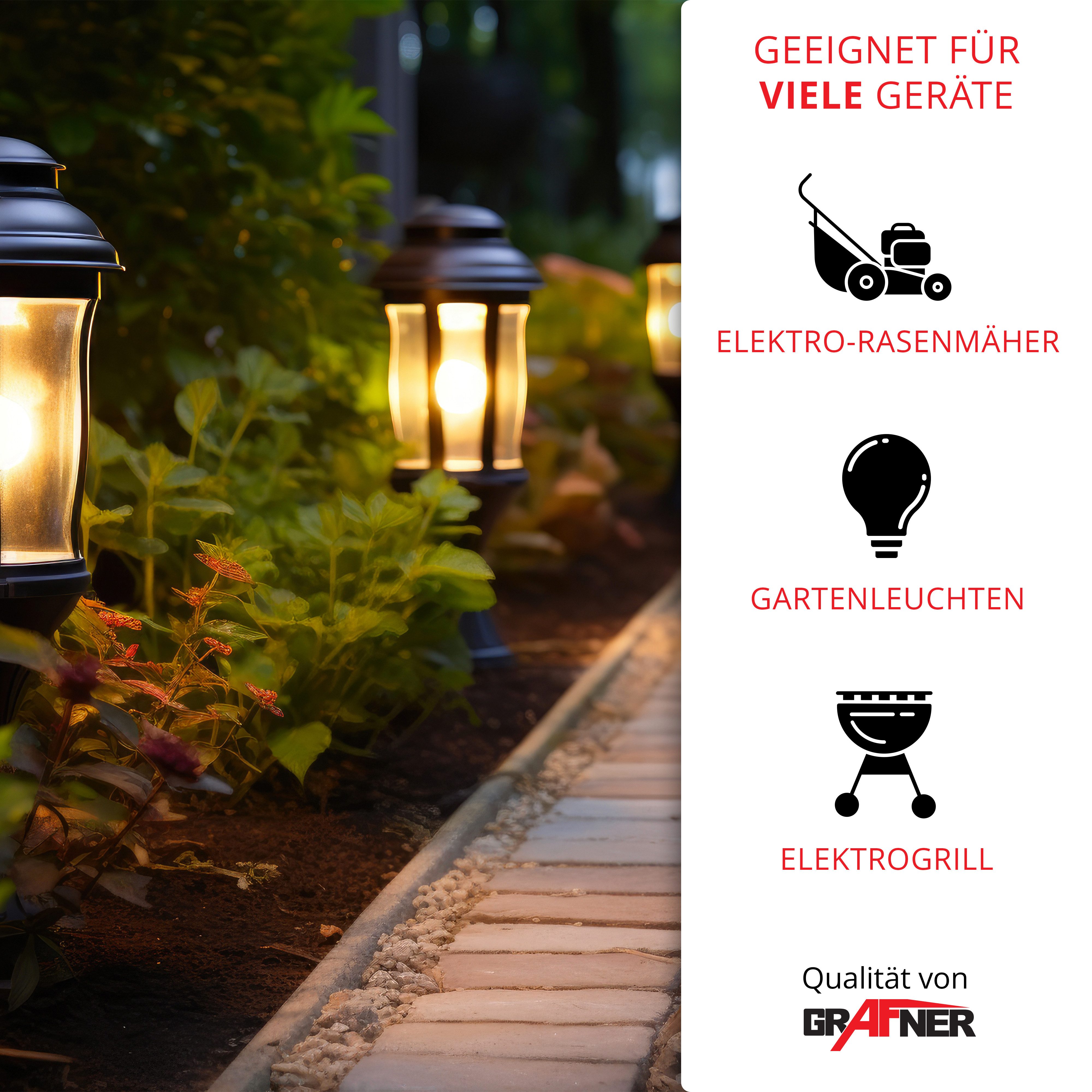 Grafner Gartensteckdose Steckdosensäule mit 4 Außensteckdosen Edelstahl Gartensteckdose, Stck, 1-St., 1, Höhe: ca. 40 cm, Witterungsbeständig