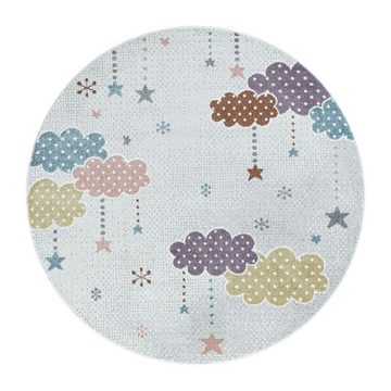 Kinderteppich Mond- und Sterne Design, Carpetsale24, Läufer, Höhe: 9 mm, Kinderteppich Mond- und Stern Design Teppich Kinderzimmer
