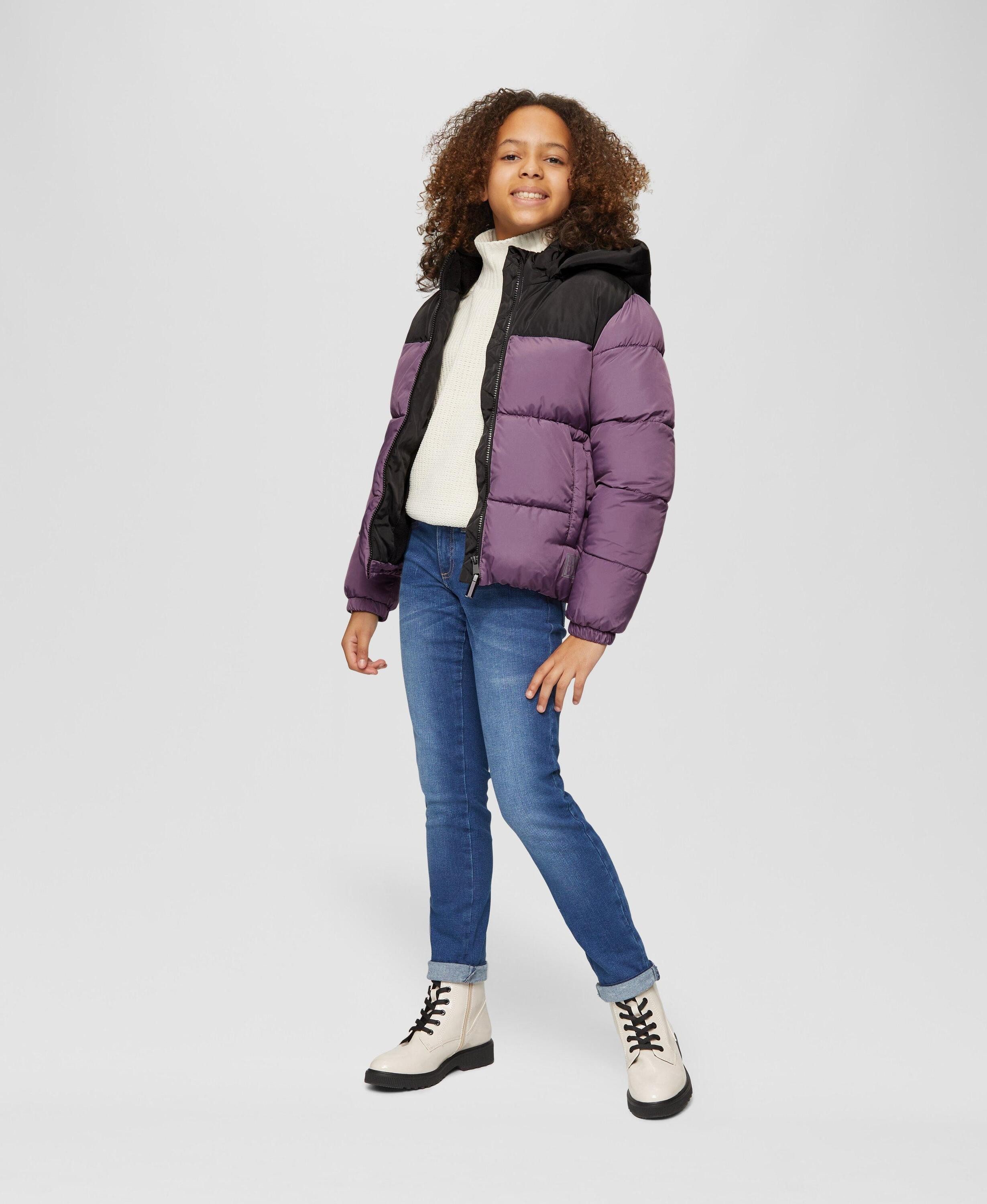 s.Oliver Winterjacke Outdoor-Jacke Steppjacke mit Fleecefutter und abnehmbarer Kapuze