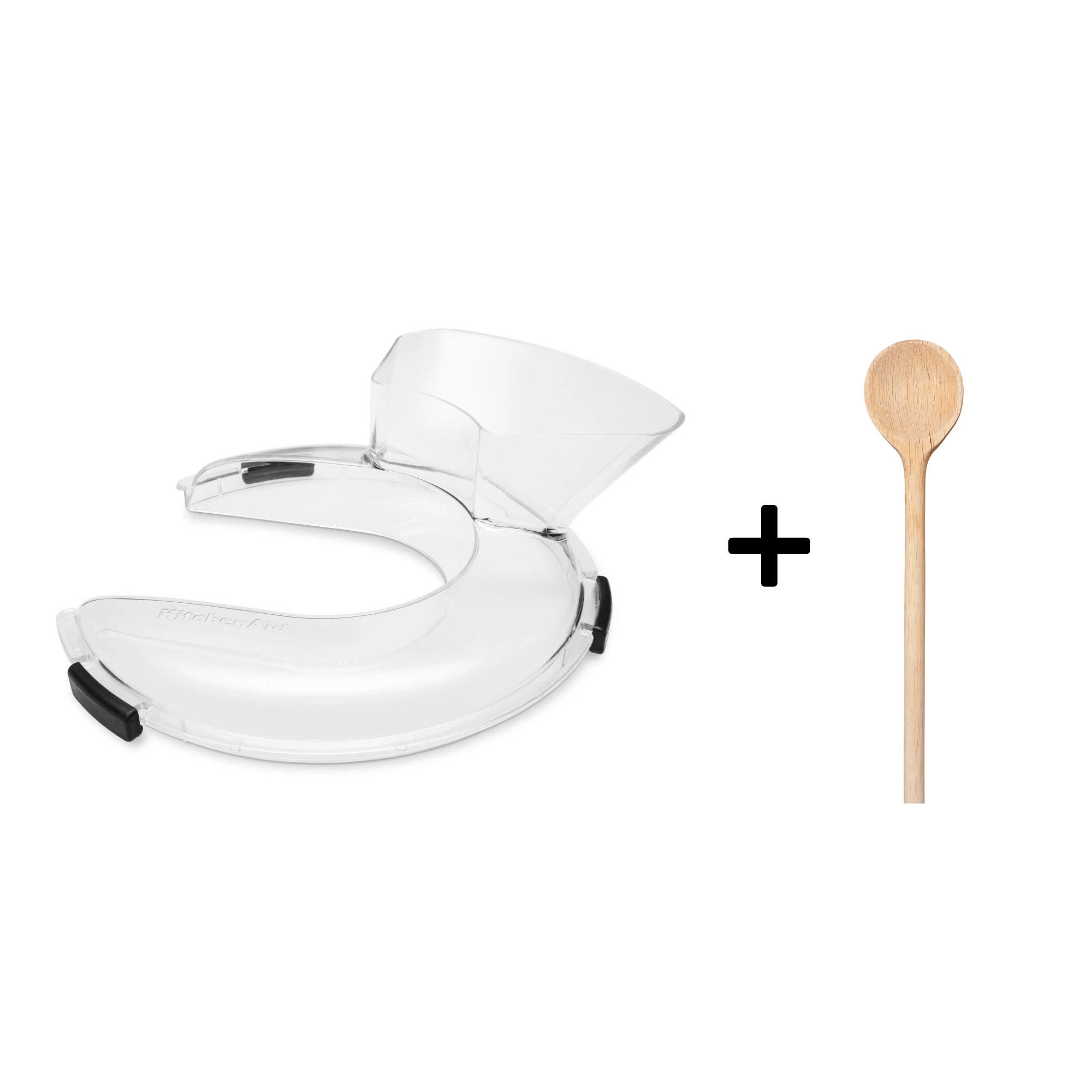 KitchenAid Küchenmaschine KitchenAid Easy Snap Spritzschutz 5KSMTHPS + gratis Holzlöffel