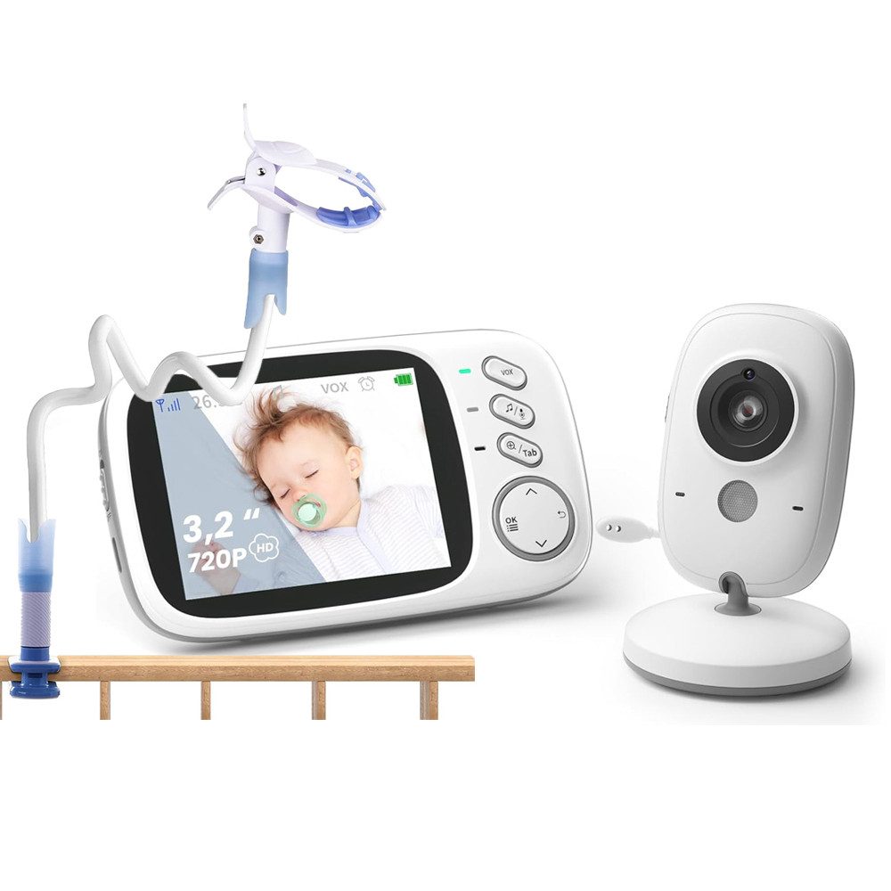 TWUFY Video-Babyphone Babyphone LCD Display mit Kamera 3,2 Zoll Video Baby Monitor, mit VOX Modus Nachtsicht Gegensprechfunktion Schlaflieder, 1-tlg., HD-Nachtsicht 3.2” TFT LCD 1000 mAh Sie können einen Alarm einstellen, für Zuhause unterwegs,Eltern Babys Kita Senioren und Patienten
