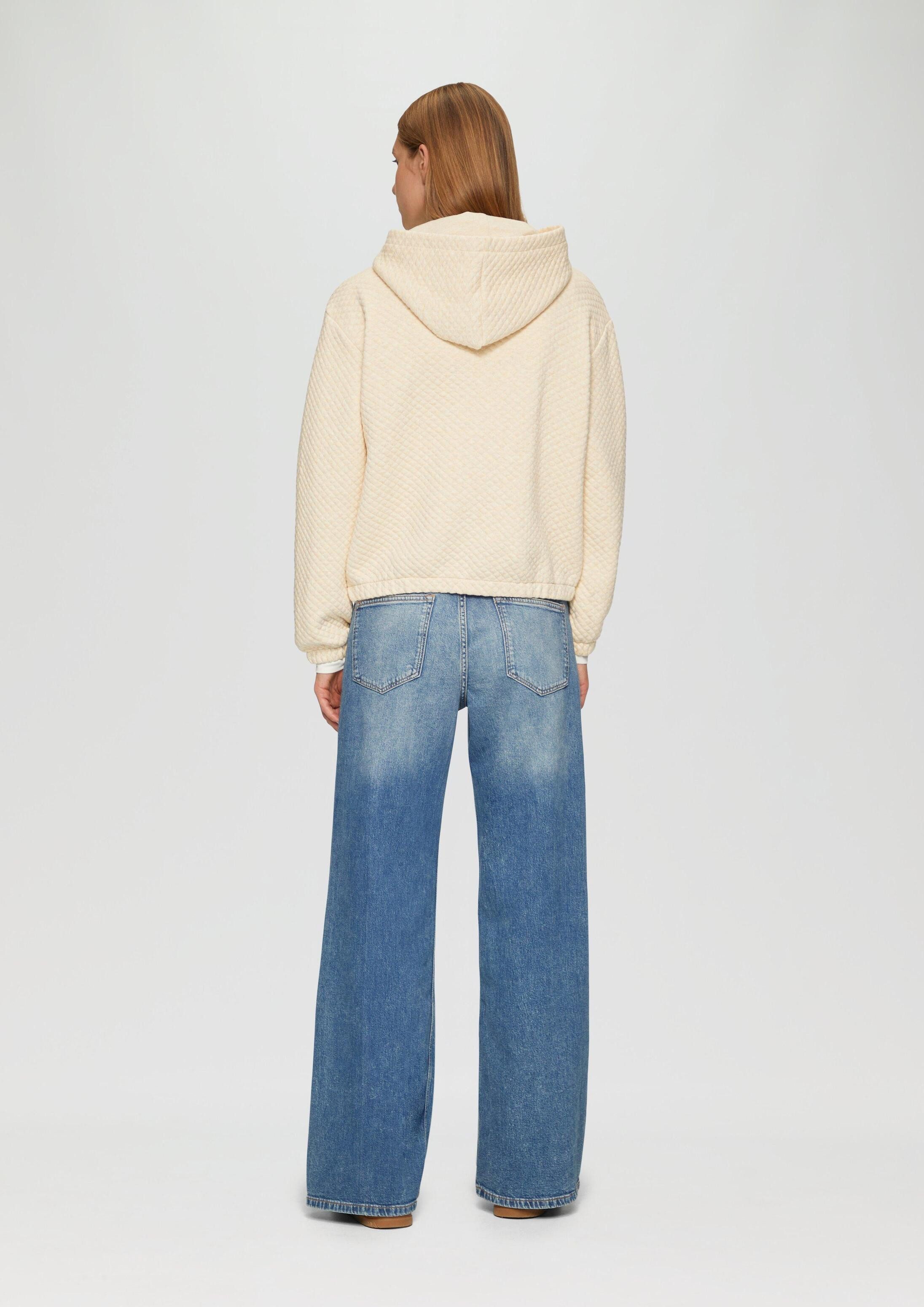s.Oliver Sweatshirt Sweatshirt Relaxed-Fit-Hoodie mit Waffelstruktur