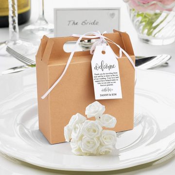 Belle Vous Geschenkbox Geschenkboxen mit Etiketten (20 Stück), Kraft Gift Boxes with Labels (20 pcs)