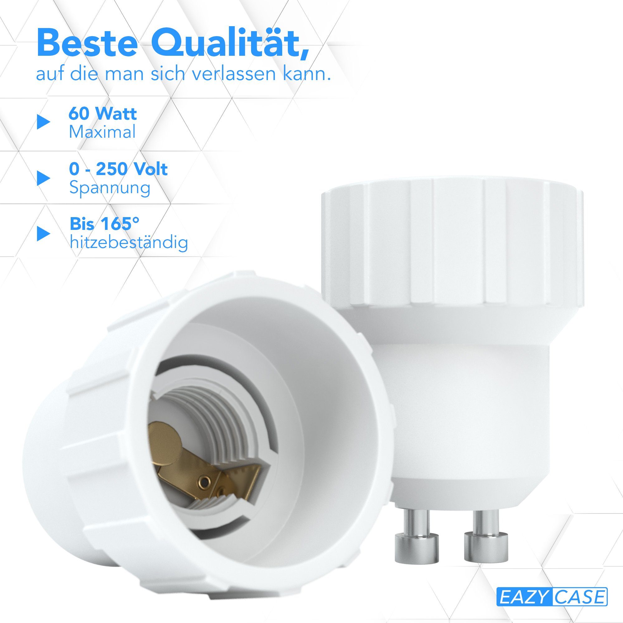 EAZY CASE Lampenfassung Lampensockel Sets GU10 auf E14 Adapter Fassung Stecker Glühbirne Konve, (Spar-Set), Lampenadapter GU10 zu E14 Adapter Lampen LED Halogen Energiesparlampen