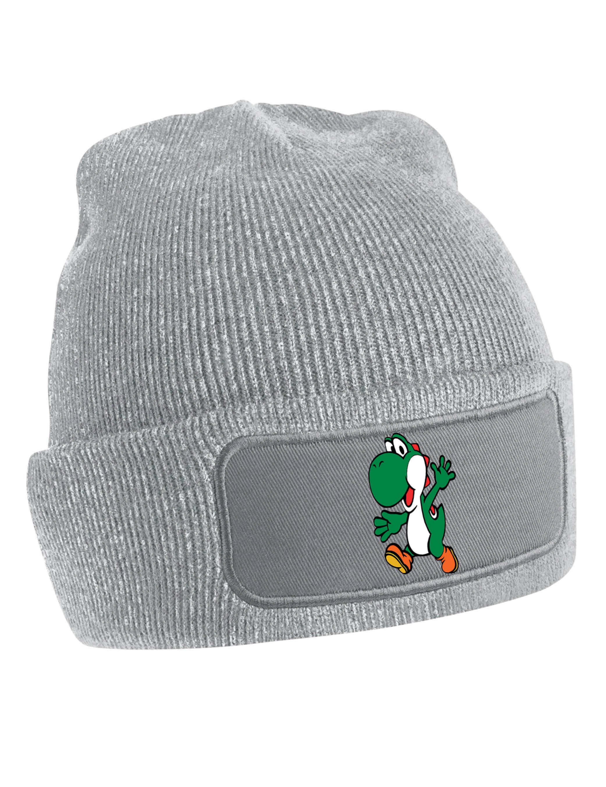 Youth Designz Beanie Kinder Beanie Mütze Yoshi Wintermütze Jungen Mario Geschenk Strickmütze mit modischem Fun Print