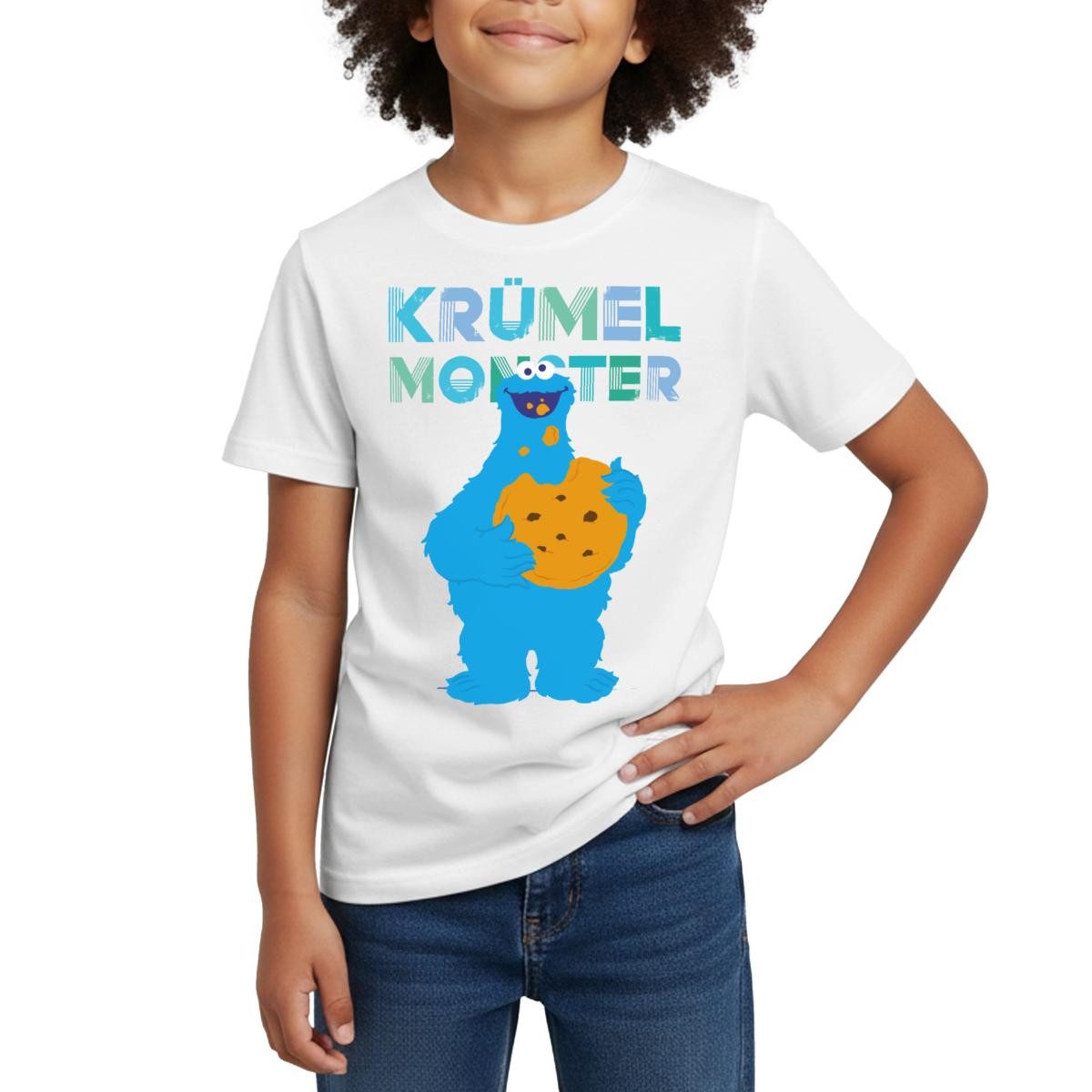 T-Shirt Sesamstraße Krümelmonster Riesencookie Kinder T-Shirt