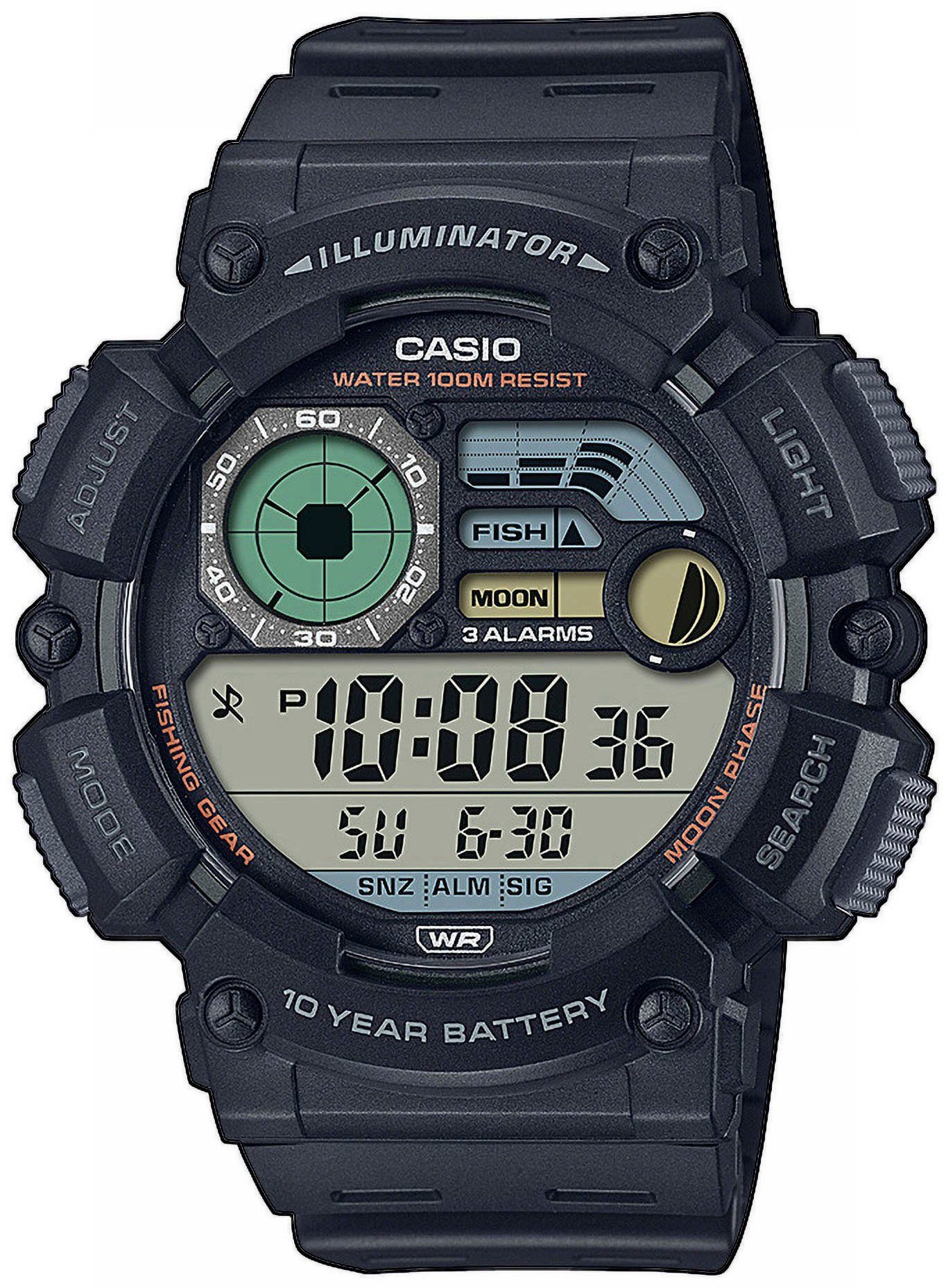 Casio Collection Chronograph WS-1500H-1AVEF, Quarzuhr, Armbanduhr, Herrenuhr, digital, Mondphase, Stoppfunktion