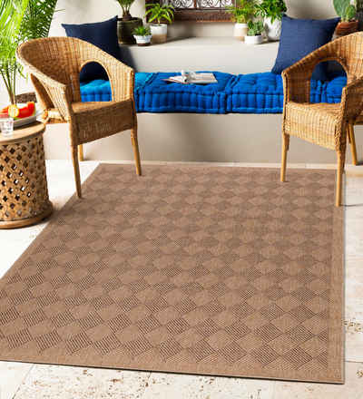 Outdoorteppich Vintage Design, Carpettex, Läufer, Höhe: 5 mm, Outdoor Teppich Vintage Design Natur Optik für Küche Balkon Terrasse