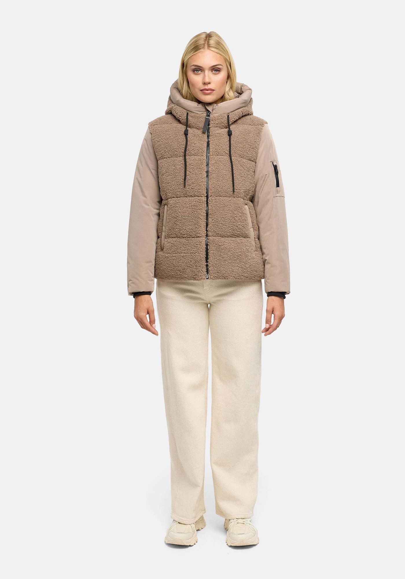 Marikoo Winterjacke Elidee Winterjacke mit Kapuze und praktischen Reißverschlusstaschen