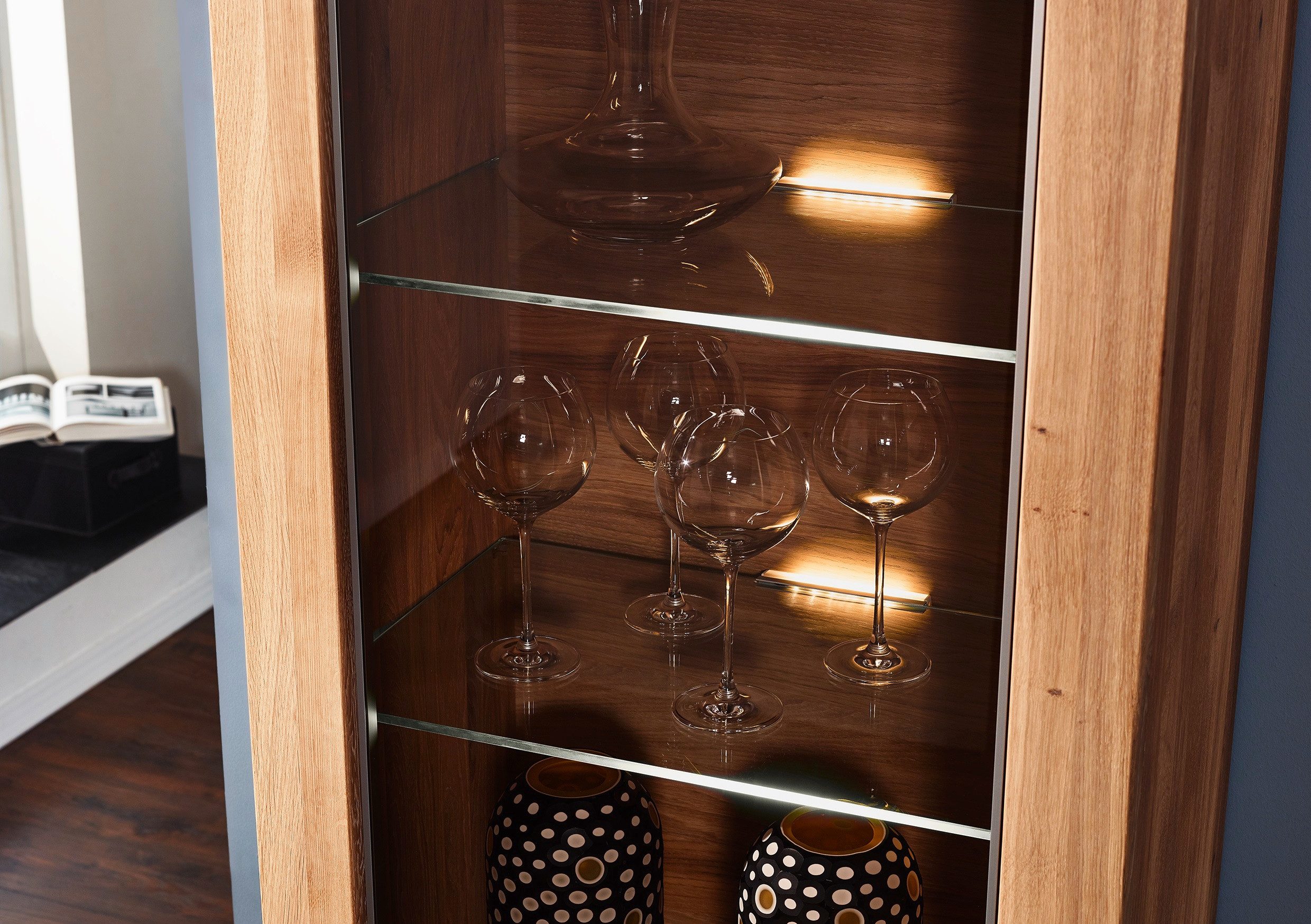 Woodroom LED Glaskantenbeleuchtung, inkl. Touchsensor, Warmweiß, günstig online kaufen