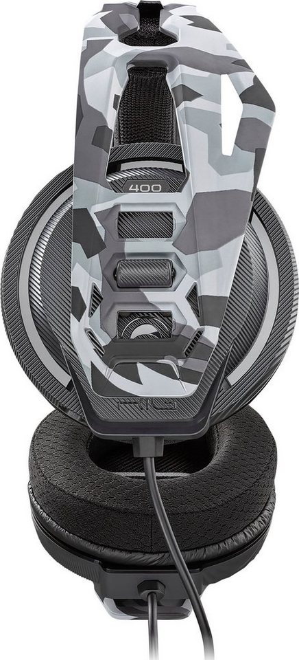 nacon Nacon RIG 400HS Gaming-Headset, Camo-schwarz, 3,5 mm Klinke Gaming- Headset (Mikrofon abnehmbar, kabelgebunden, Stereo, Over Ear, PC, Mac,  PS4-Lizenz)