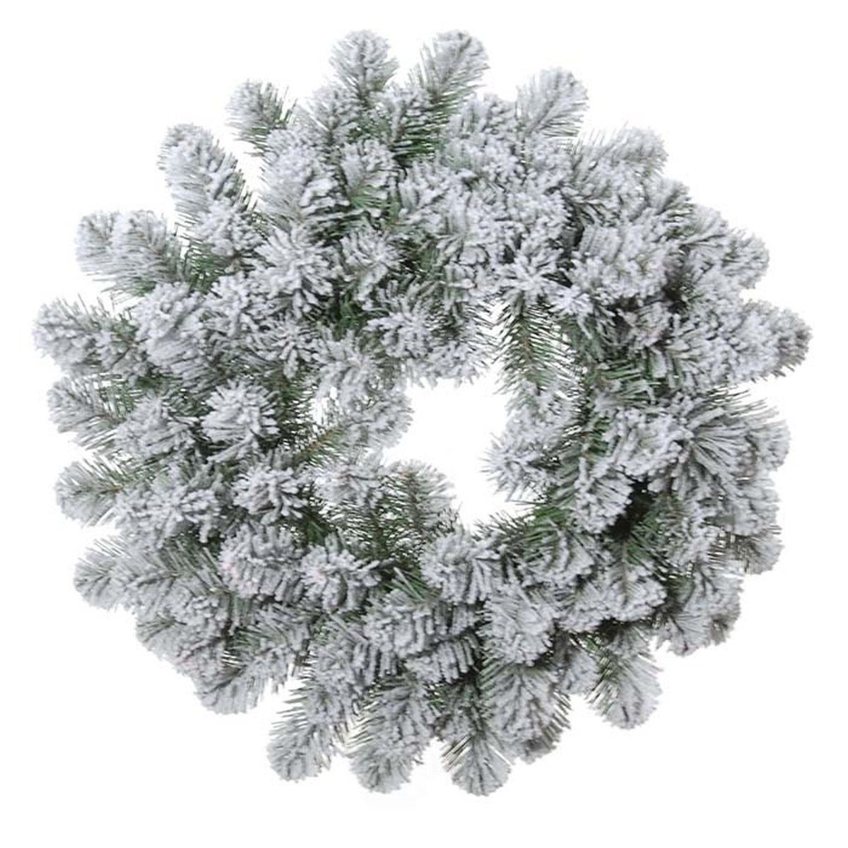 artplants Adventskranz Kunst Kranz Tanne Franklin, beschneit, weiß-grün, Ø50cm