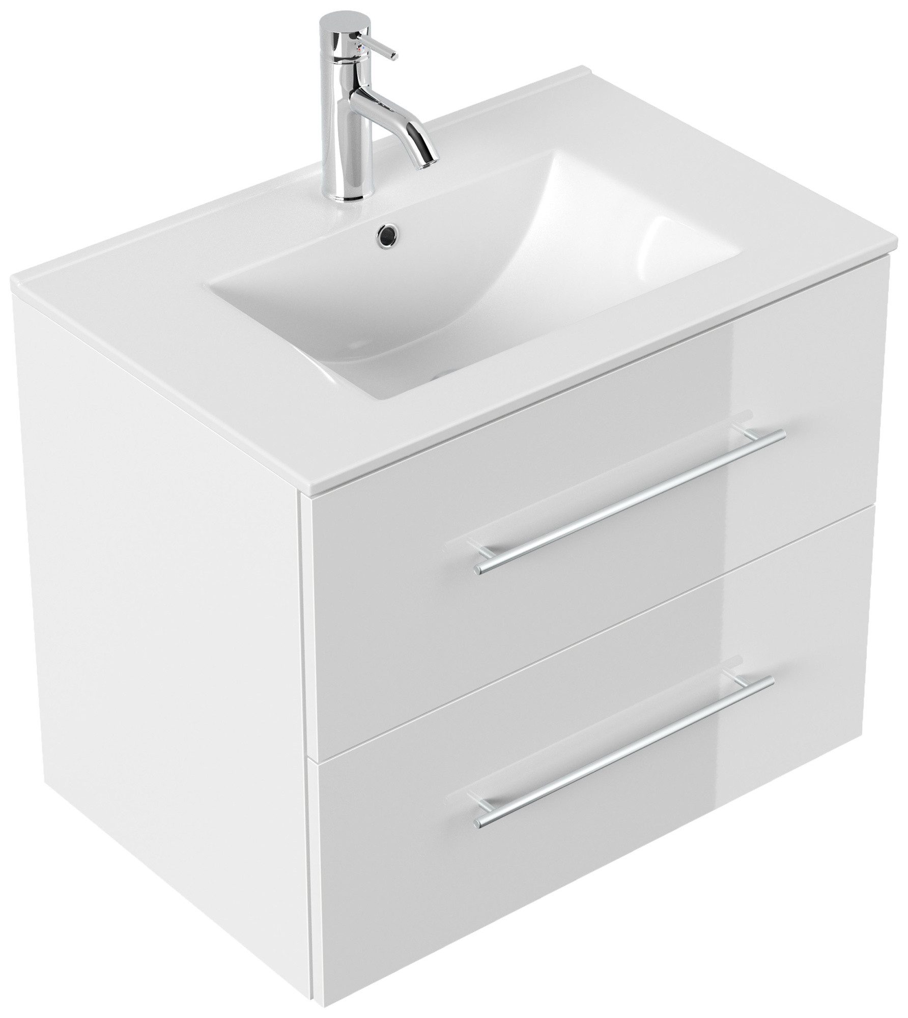 Magnolia Home Waschtisch Badmöbel Firenze 70 SoftClose weiss hochglanz
