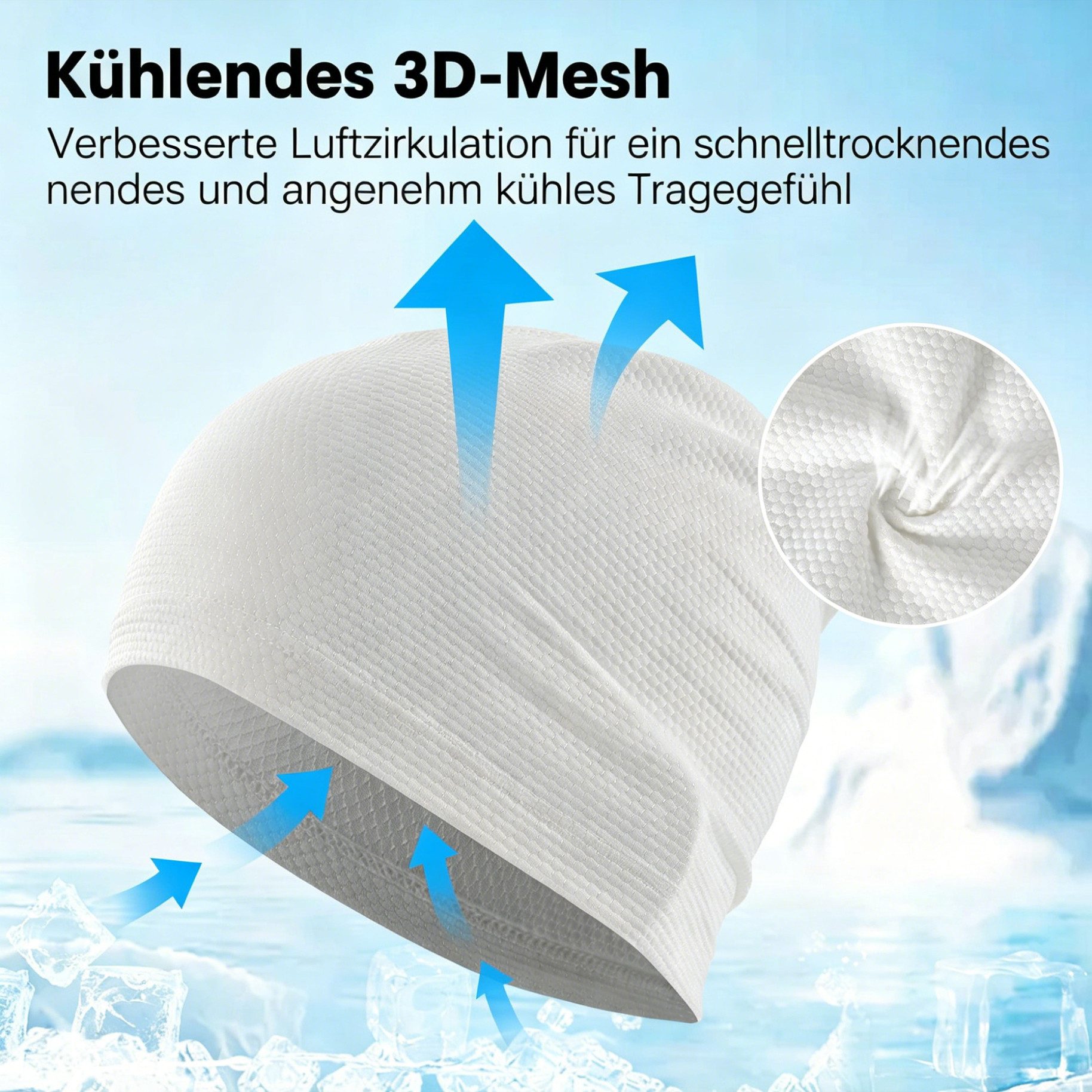 nsihing Beanie Atmungsaktive Strickmütze, schweißabsorbierend, Sport-Kopftuchmütze, geeignet zum Laufen, Radfahren und Fitness