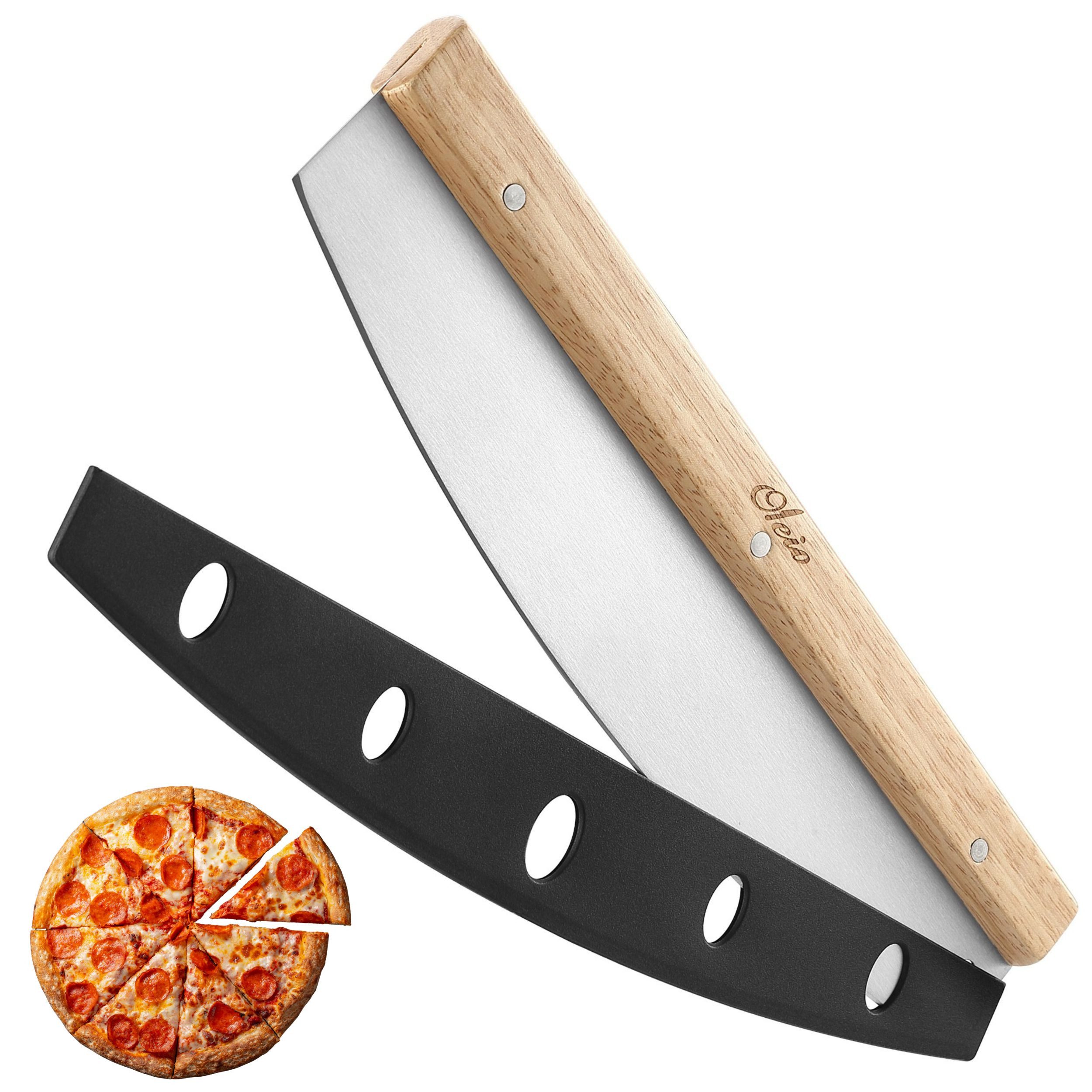 Pizzaschneider Pizzaschneider Edelstahl 35 cm – Pizza Wiegemesser, Pizza Cutter