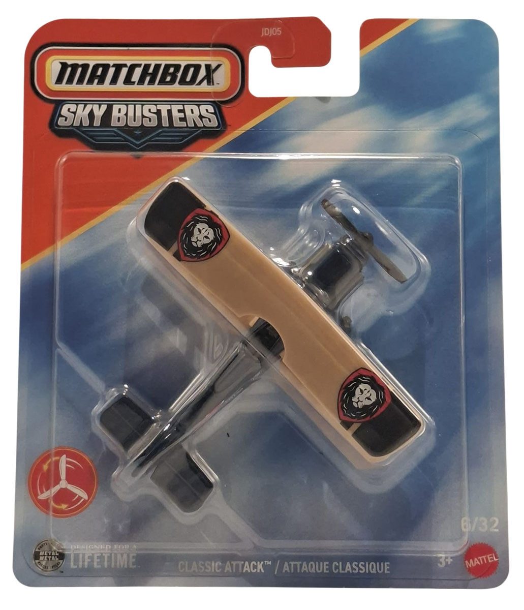 MATCHBOX Spielzeug-Flugzeug Mattel JJW25 Matchbox Sky Busters Modellflugzeug Classic Attack Fliege