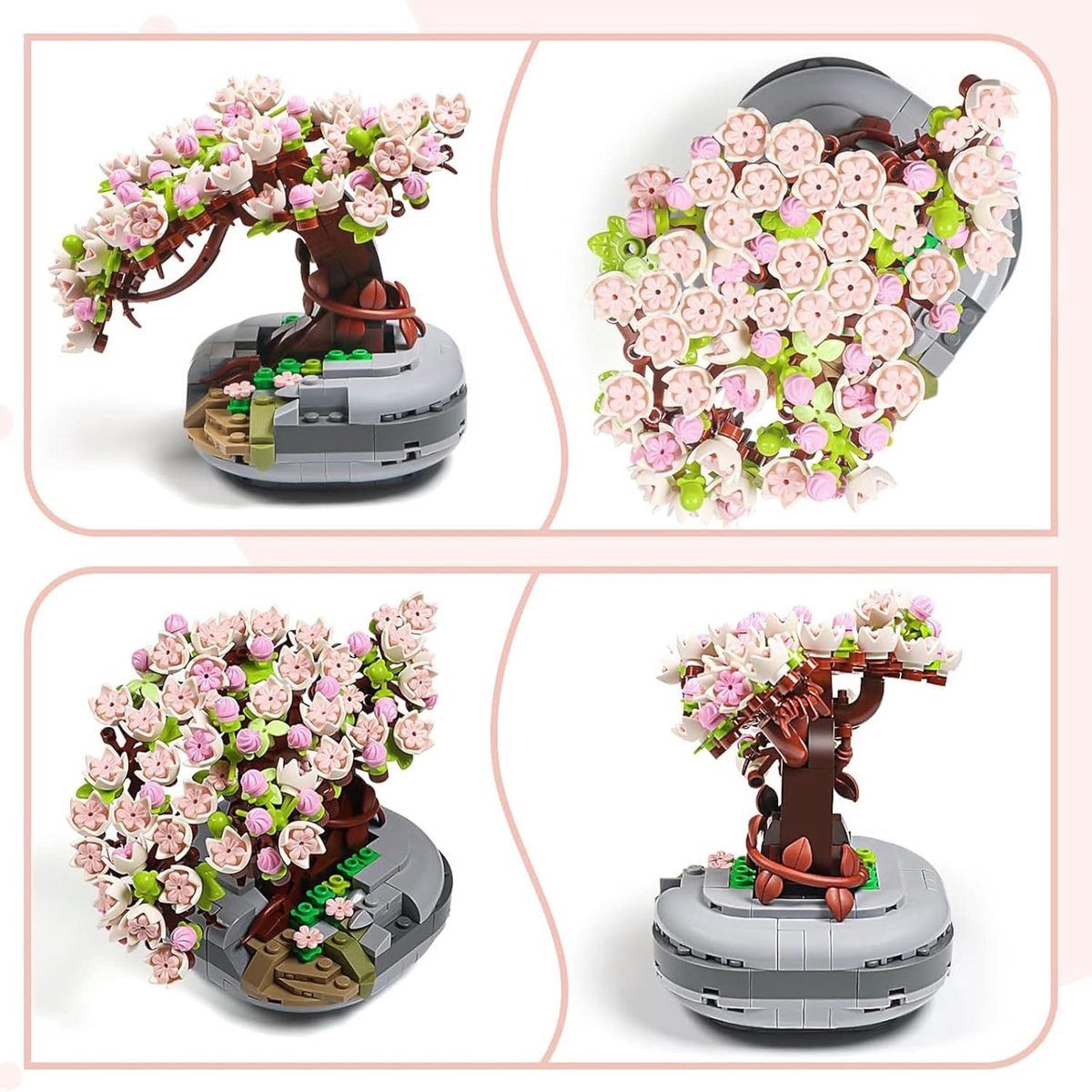 Kraftverdia Bonsai Kirschblütenbaum Bausteine Set – DIY Sakura Pflanze Deko Spielbausteine – Bild 3 von 5