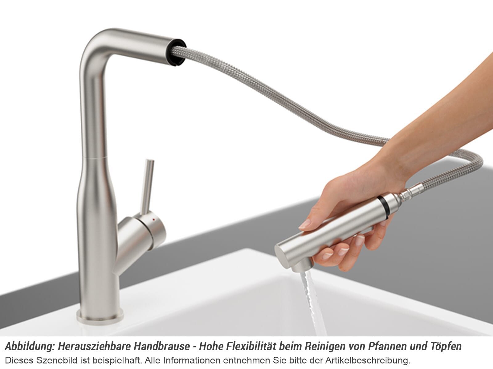 Villeroy & Boch Küchenarmatur (1-St) 928500LC, keramische Dichtungen, mit Ausziehbrause