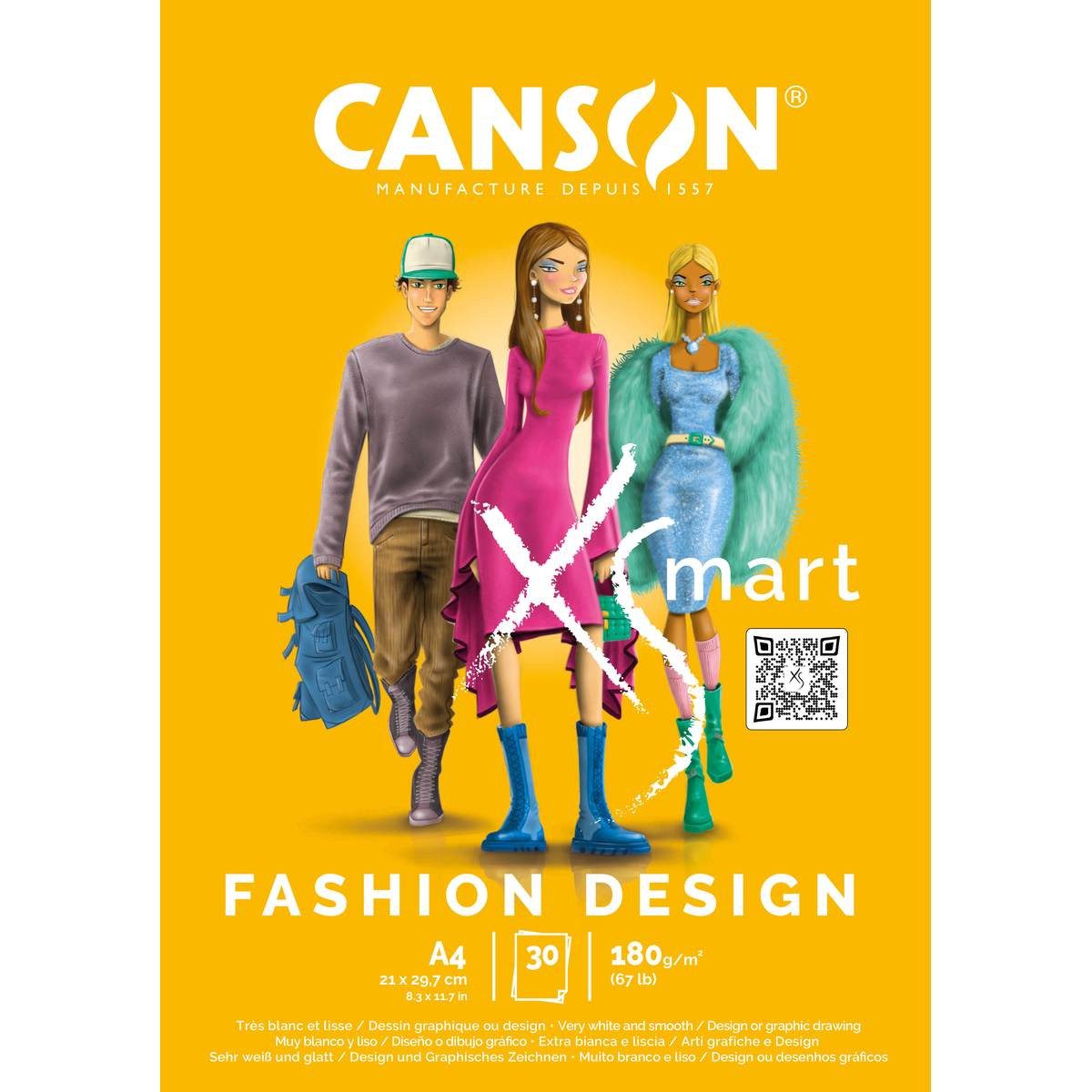 LYRA Collegeblock CANSON Studienblock XSmart Fashion Design 30 Blatt 180g/m² DIN A4
