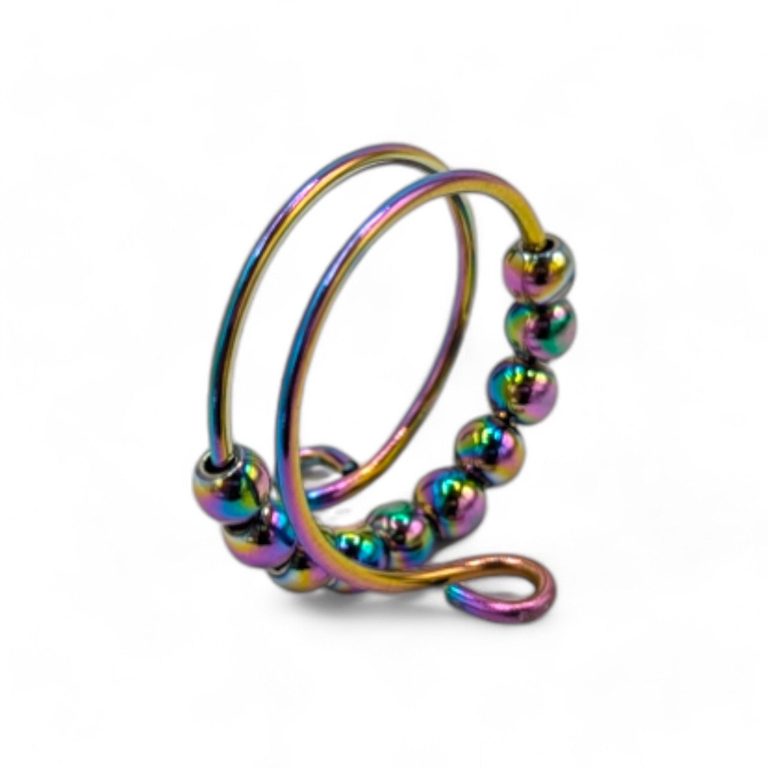 Eyecatcher Fingerring Anti Stress Ring bunte bewegliche Kügelchen One Size günstig online kaufen