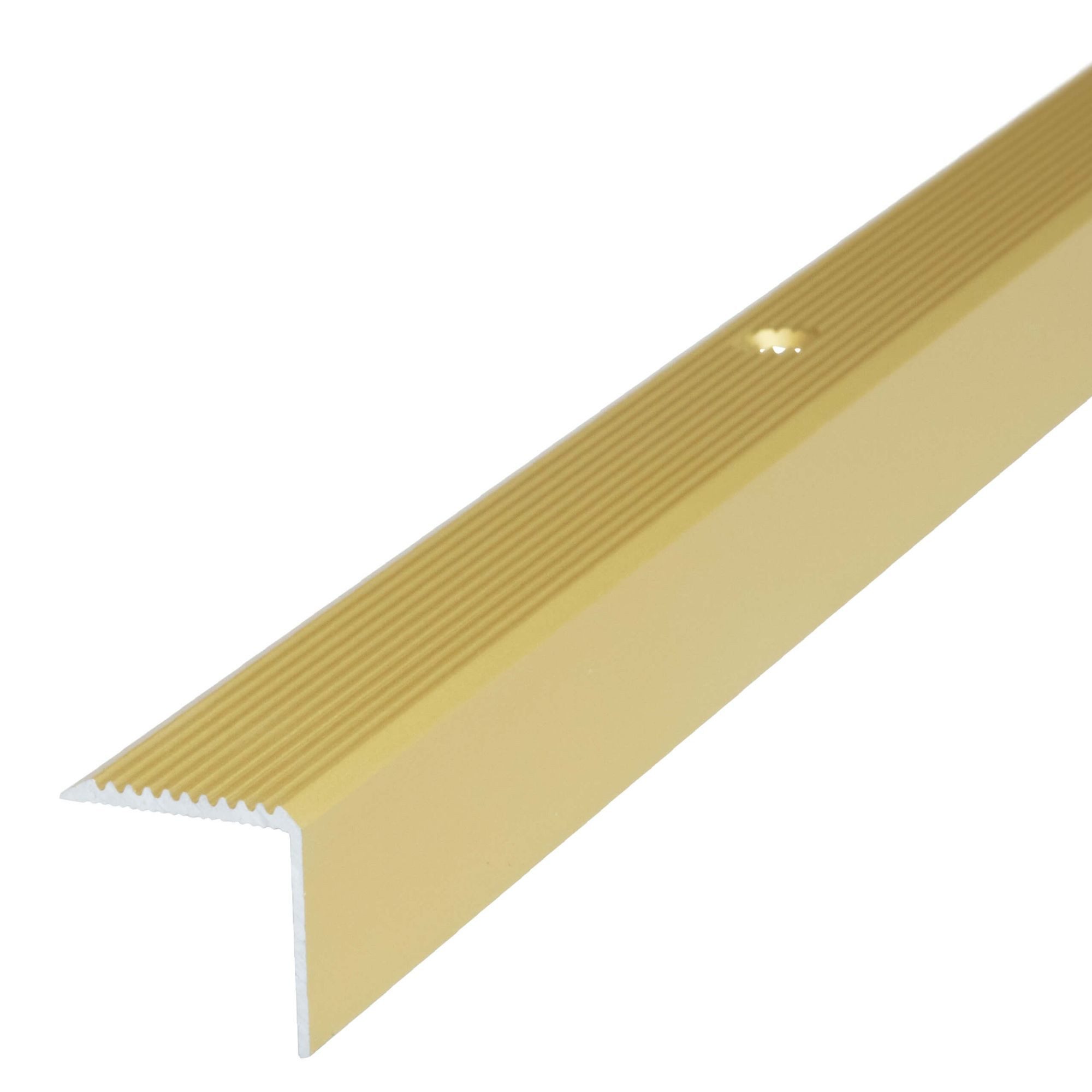 Dalsys Treppenkantenprofil Aluminium Bodenprofil für Treppenwinkel (100 cm, 20 x 20 mm, gold, 1-St), Zum Schrauben