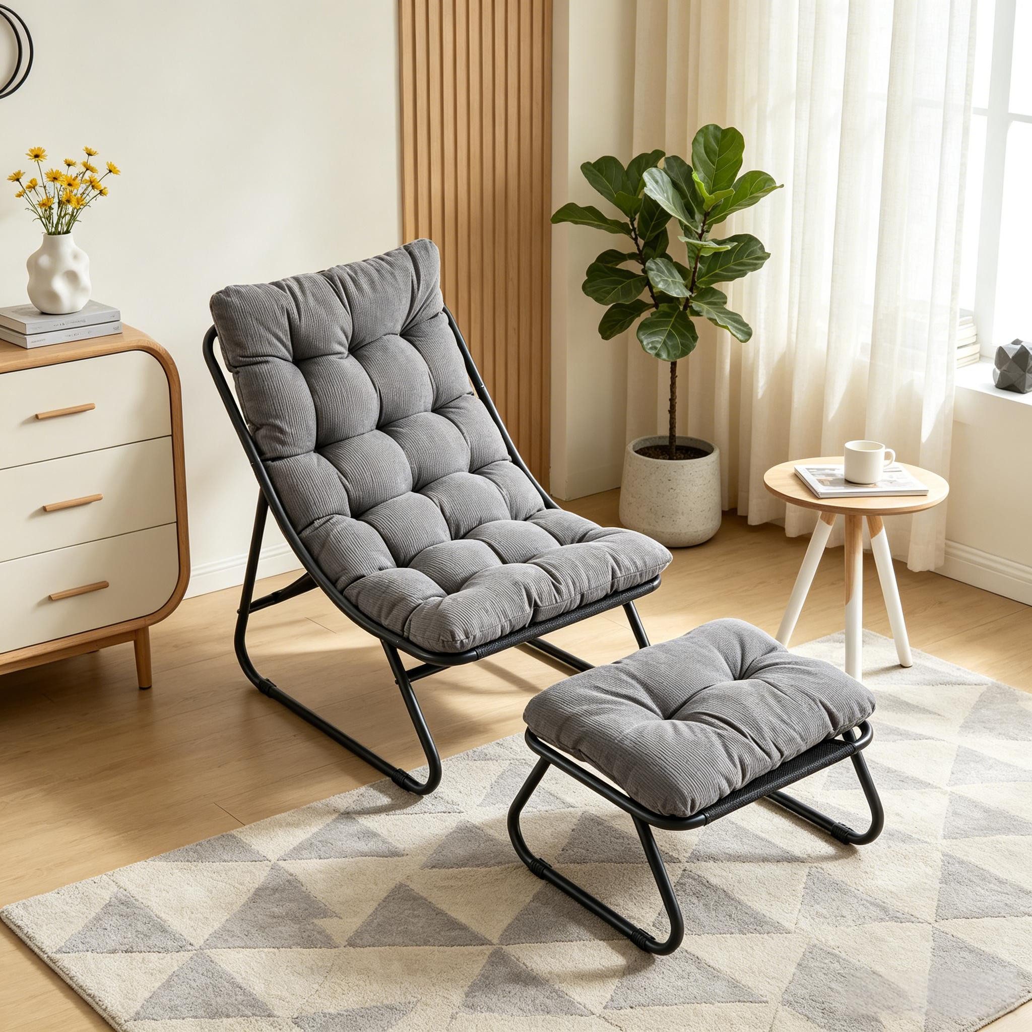 WILLIAMSPACE Gartenliege Eden Relaxset m. Hocker, gepolstert, Metallgestell Innen/Außen