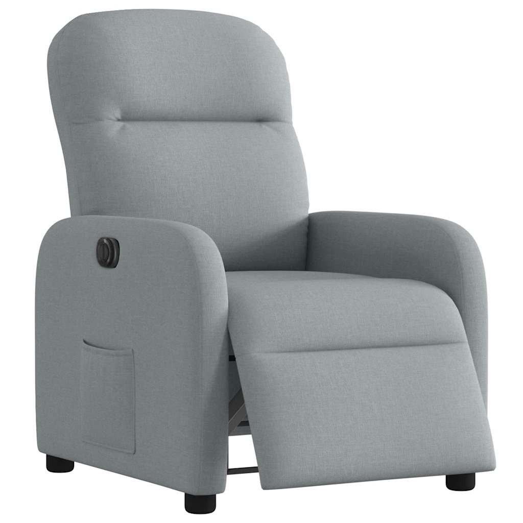 vidaXL Sessel Relaxsessel Elektrisch Hellgrau Stoff günstig online kaufen