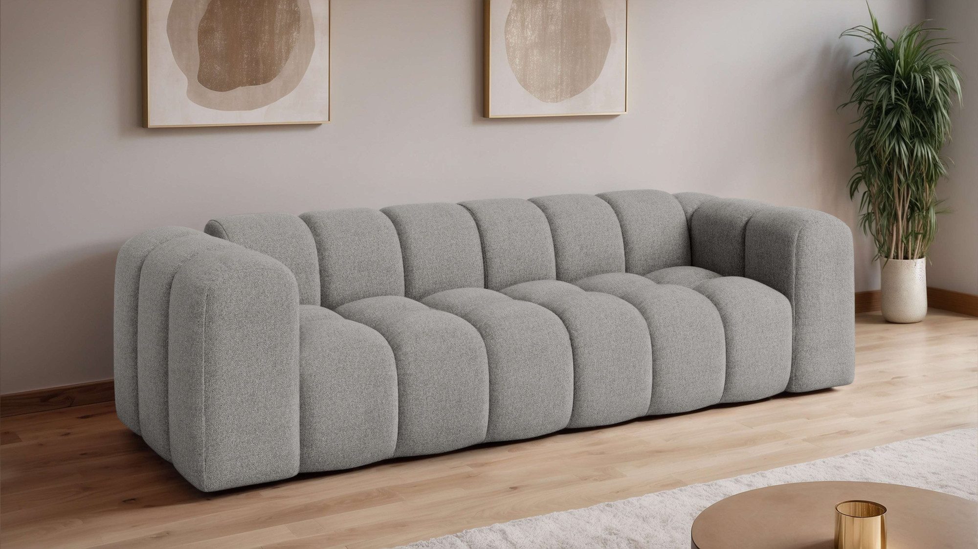 OTTO home Big-Sofa KALLIE Design-Sofa mit Steppung, Bubble-Optik, Breite 248 cm, moderne Steppung, hoher Sitzkomfort und modernes Design