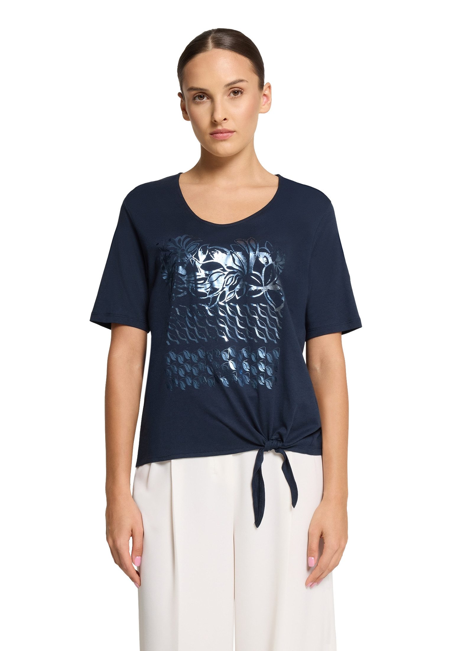 Betty Barclay Kurzarmshirt Damen Basic Shirt mit Schleifenknoten (1-tlg) günstig online kaufen