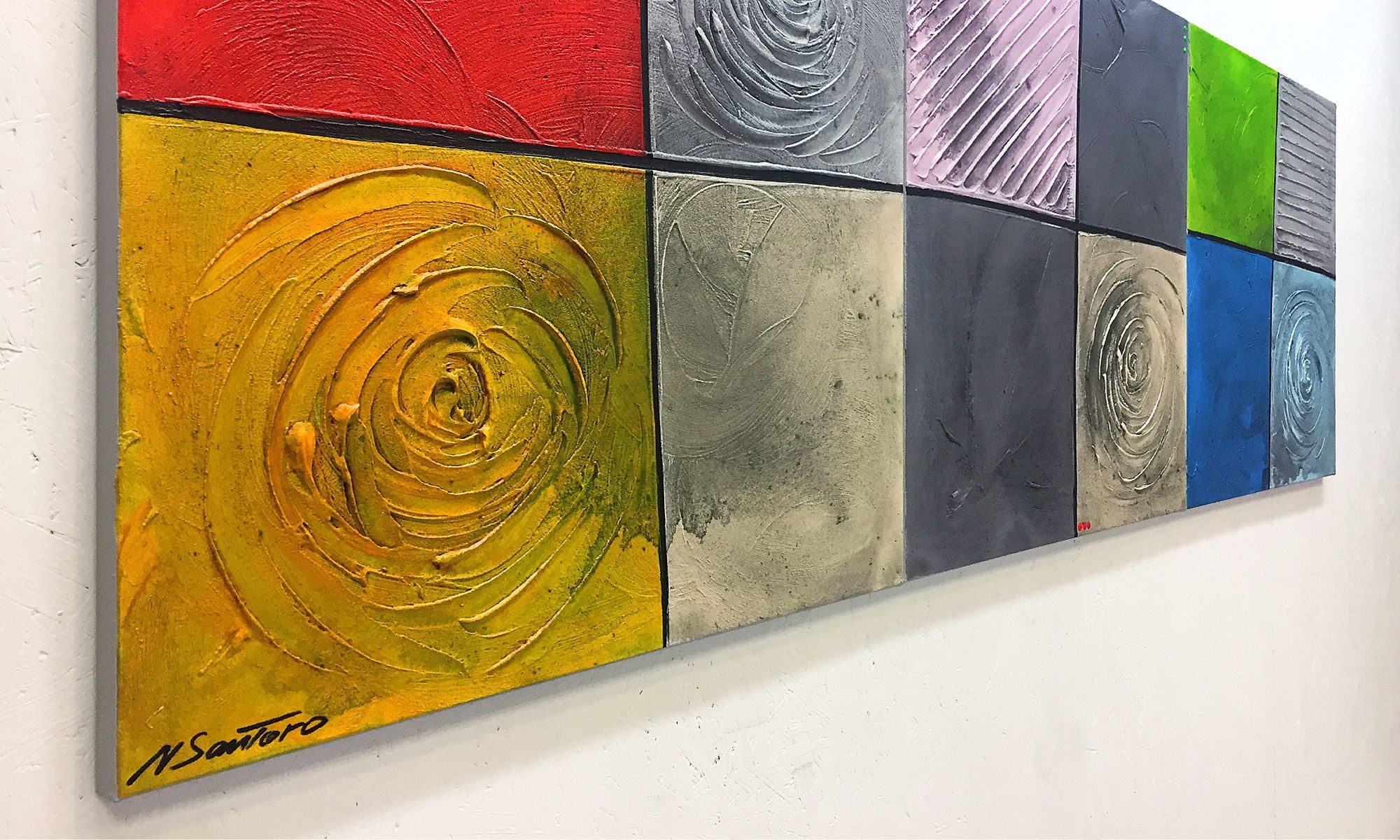 WandbilderXXL XXL-Wandbild Landscapes 210 x 70 cm, Abstraktes Gemälde, handgemaltes Unikat