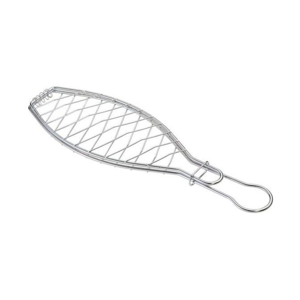 Küchenprofi Grillzange Fischgrillzange Easy 43 cm BBQ silber, Fischgrillzange Easy, 43,00cm, Metall, silber