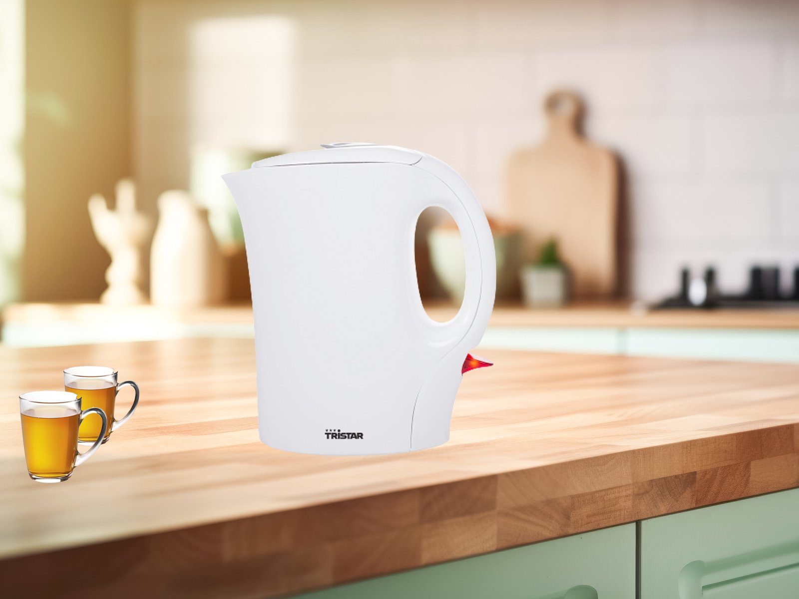 Tristar Wasserkocher, 1 l, 1100 W, Kleiner 1 Liter elektrischer mini Heißwasserbereiter schnell & leise