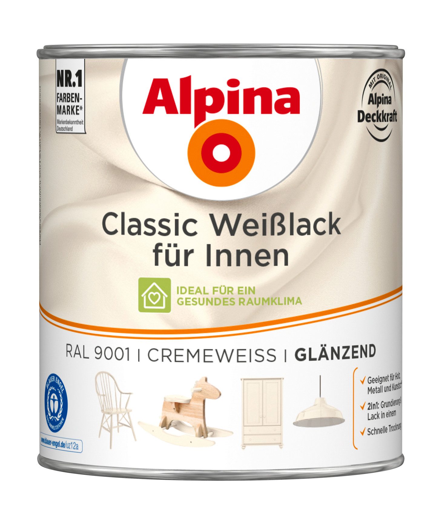 Alpina Weißlack Classic Weißlack für Innen Cremeweiß