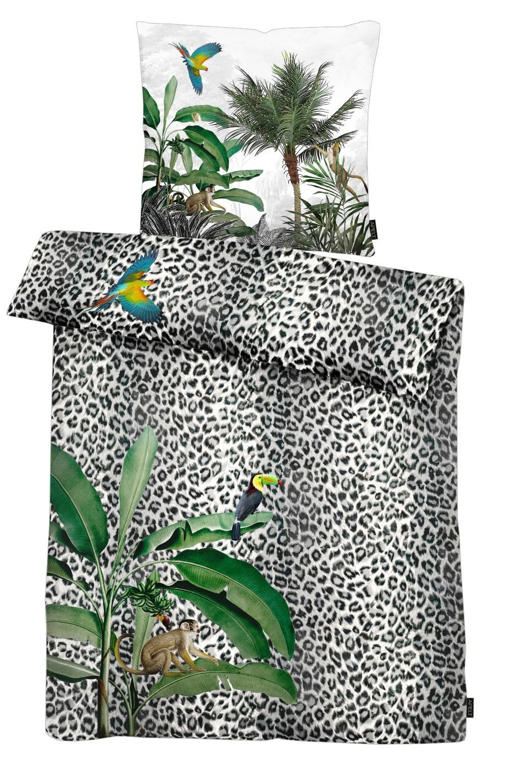 APELT Bettwäsche Jungle, Satin (Bio-Baumwolle), Regenwaldmotiv