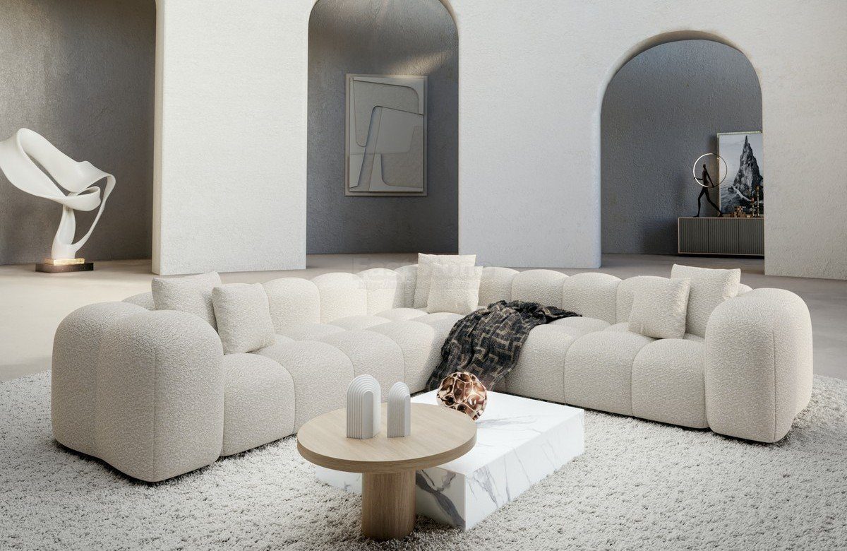 Sofa Dreams Ecksofa Modern Stoff Strukturtstoff Couch Sofa Formentera L Form Stoffsofa, Loungesofa