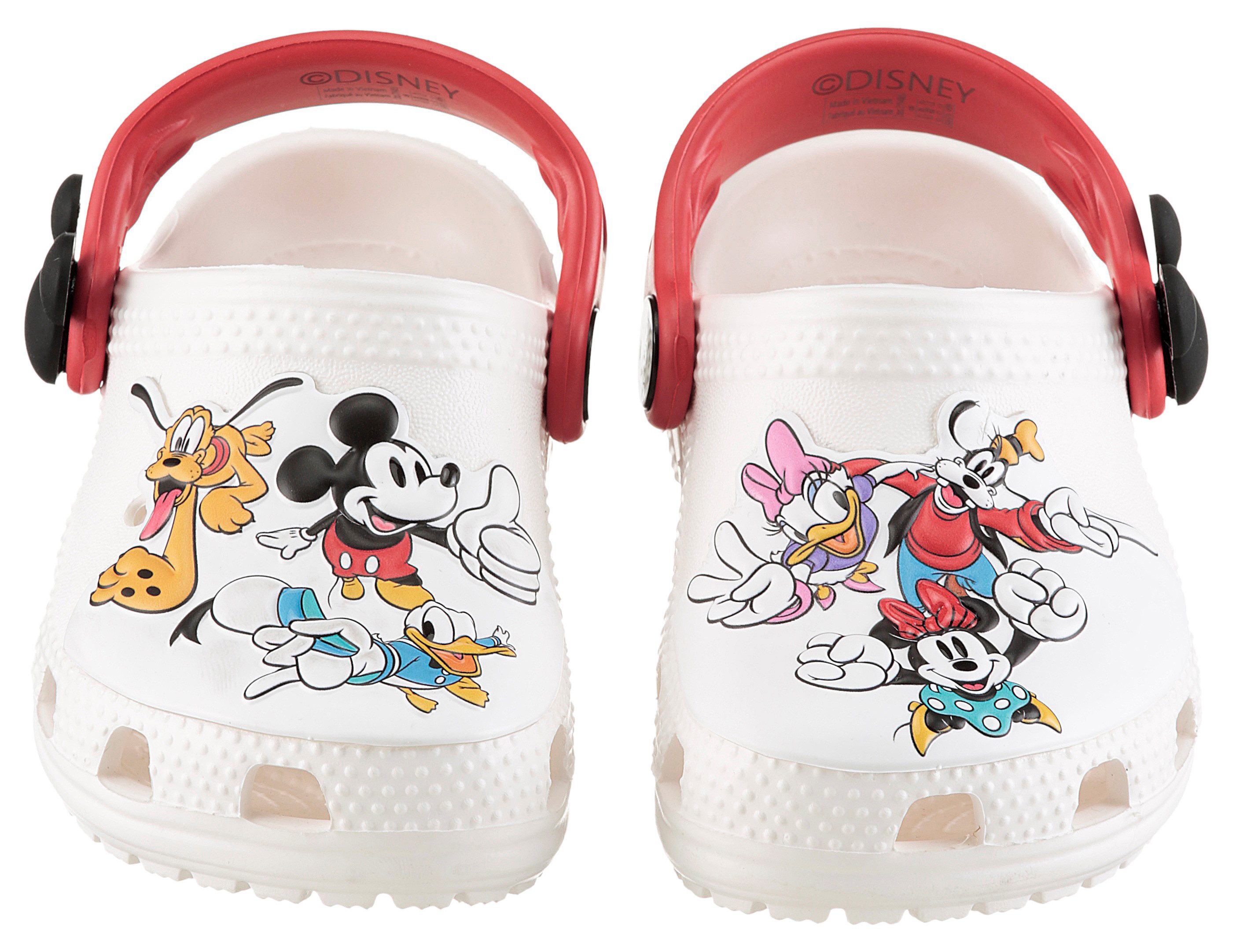 Crocs Toddler Mickey and Friends Classic Clog Clog Hausschuh mit buntem Motiv