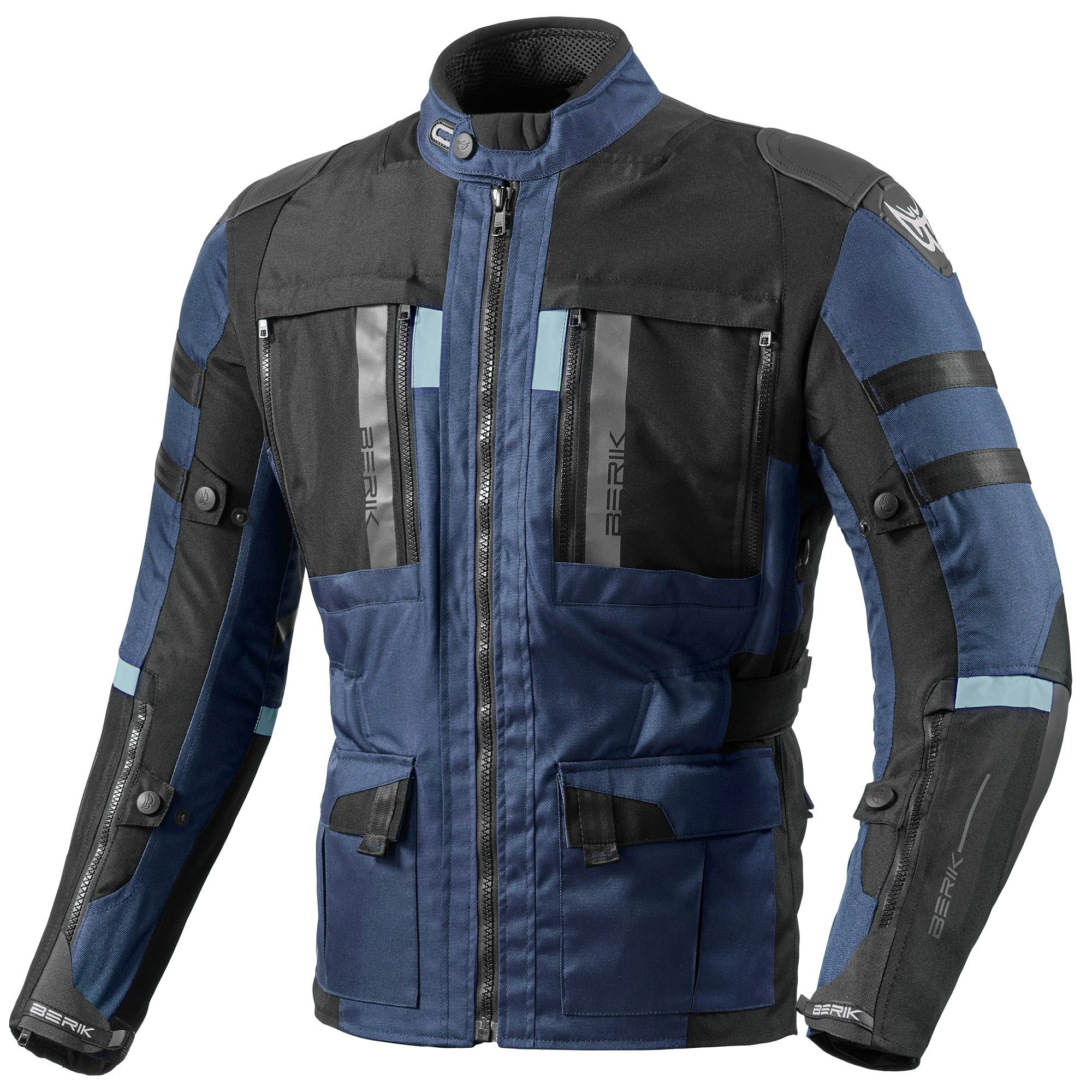 Berik Motorradjacke Absolute Zero RX wasserdichte Motorrad Textiljacke Verbindungsreißverschluss,Ellenbogenprotektoren enthalten,Schulte
