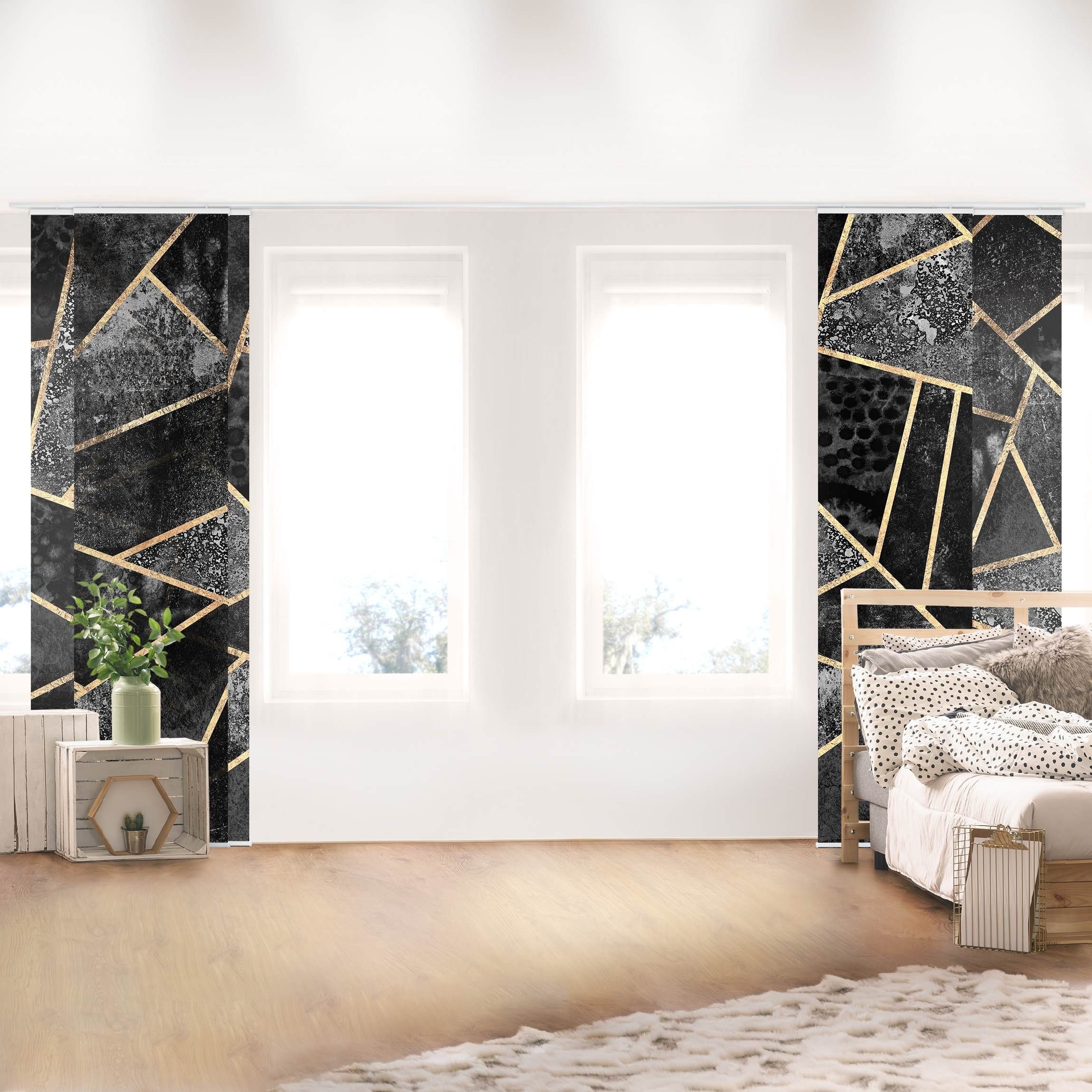 Bilderdepot24 Schiebegardine modern Flächenvorhang blickdicht Graue günstig online kaufen