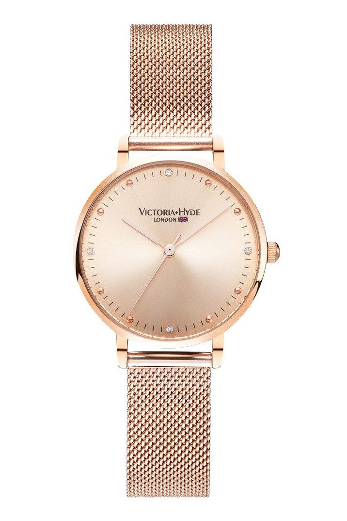Quarzuhr Victoria Hyde Metropolitan Crystal Damen Basic Mesh-Armband