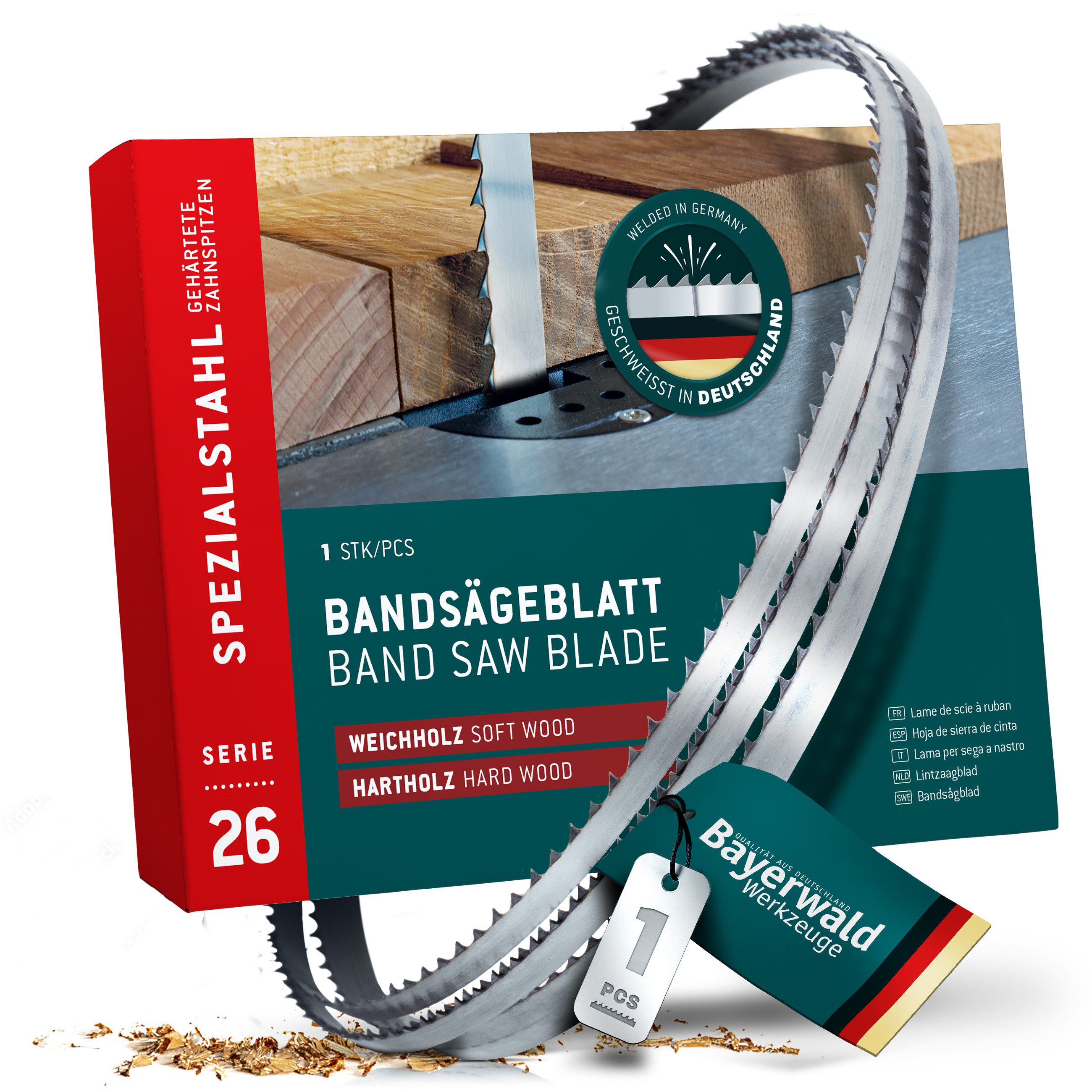 QUALITÄT AUS DEUTSCHLAND Bayerwald Werkzeuge Bandsägeblatt Bandsägeblatt Spezialstahl zahnhart 1400 x 6 x