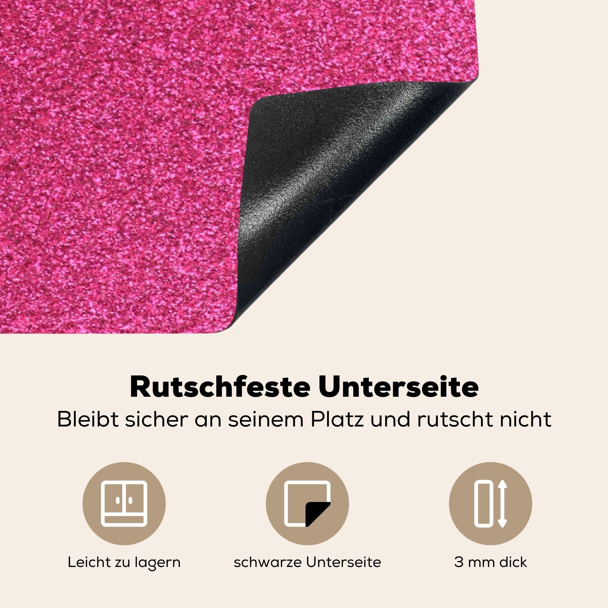 Design, Vinyl, Herdblende-/Abdeckplatte Schutz Induktionskochfeld küche, MuchoWow Rosa tlg), Abstrakt 81x52 - - Ceranfeldabdeckung (1 die cm, für