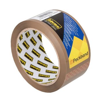 Idena Klebeband Idena 631032 - Packband 50 mm x 66 m, geräuscharm, braun