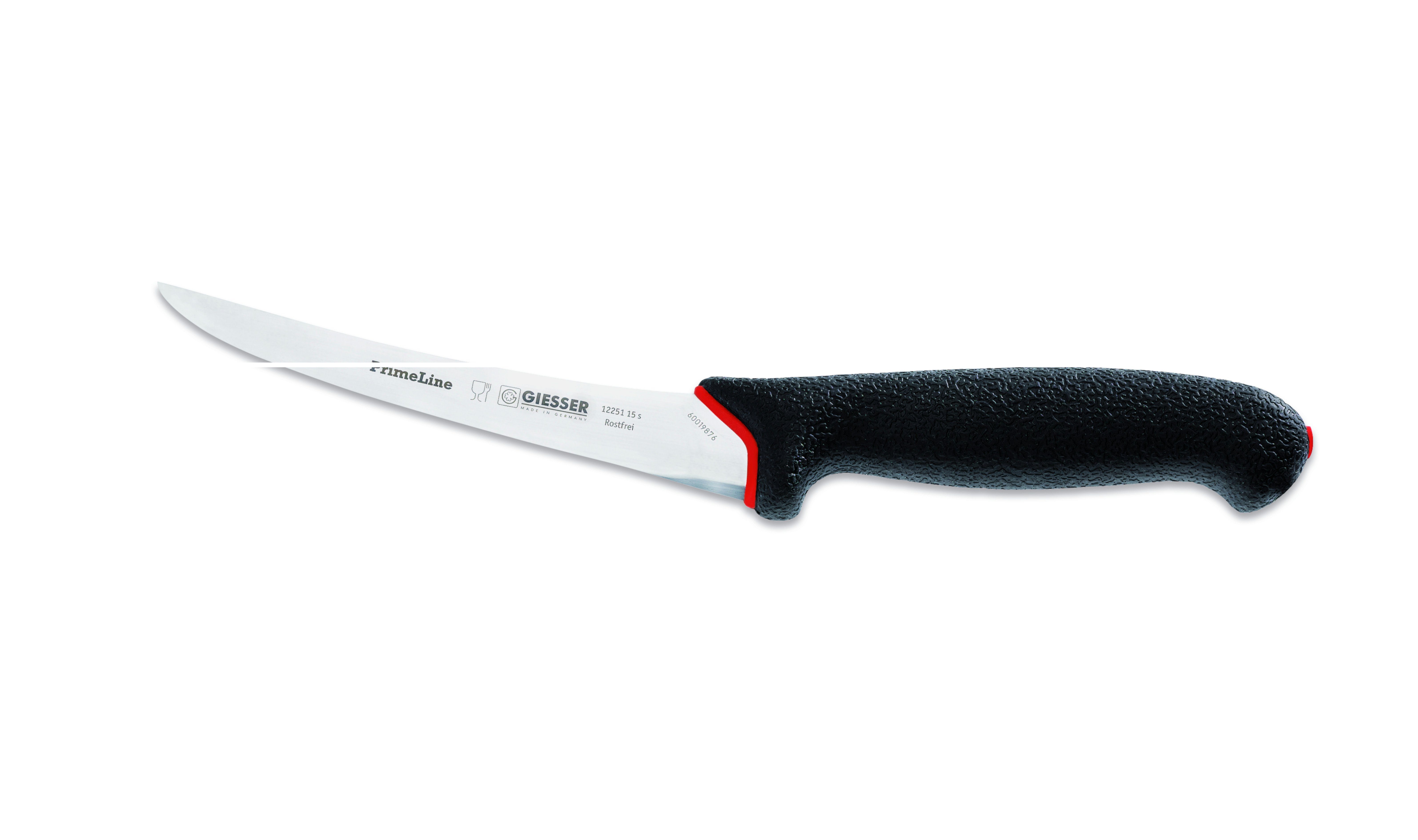 Giesser Messer Ausbeinmesser Fleischermesser 13/15, schwarz rutschfest, scharf, 12250 Griff weicher PrimeLine