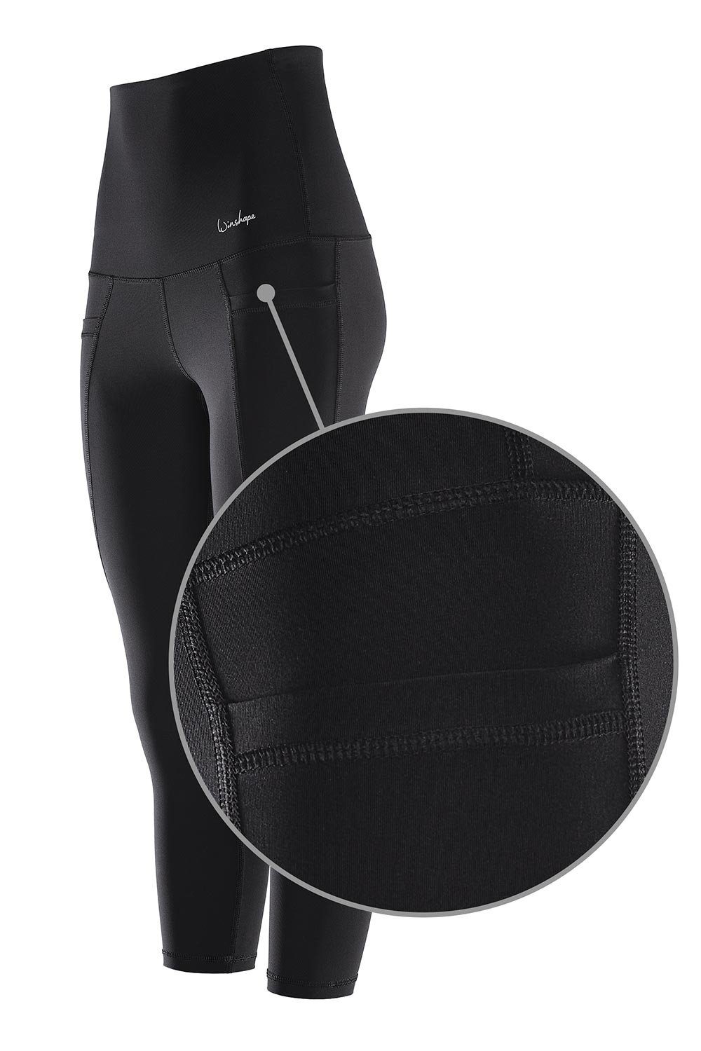 Winshape Leggings Taschen mit Power Functional Waist High Shape praktischen 7/8-Tights HWL314